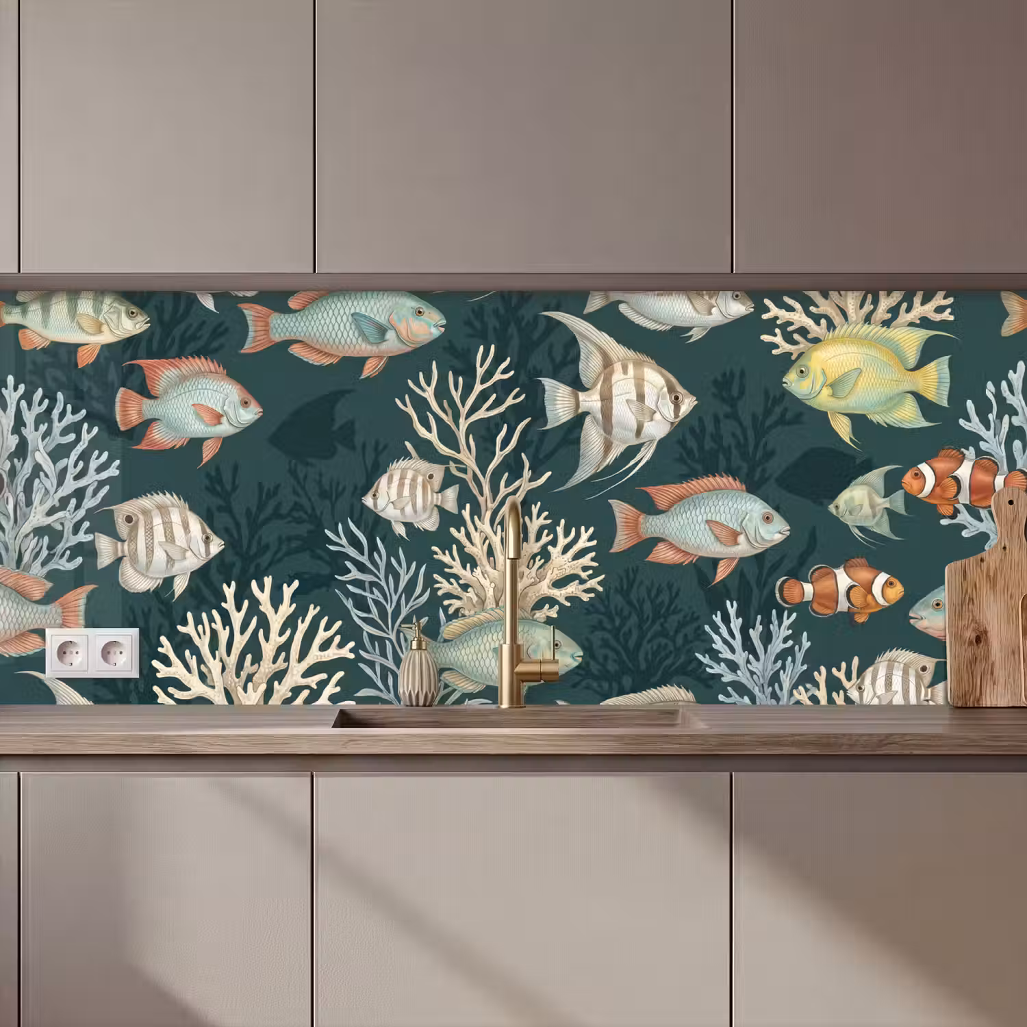 Vis - Koraal - Onderwater - Illustratie keuken achterwand 2 middel zz_3dshopping