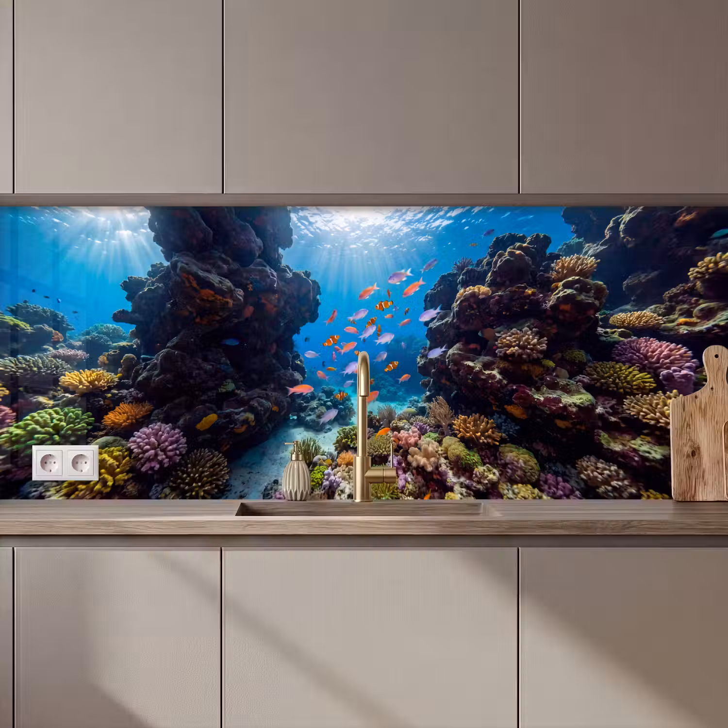 Vis - Koraalrif - Onderwater - Levendig - Blauw keuken achterwand 2 middel zz_3dshopping