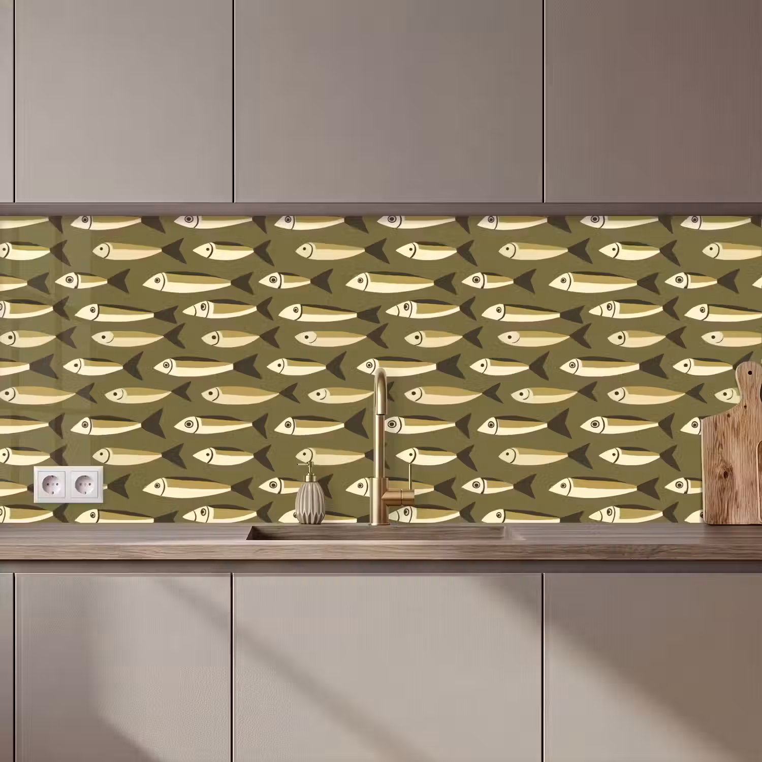 Vis - Patroon - Groen keuken achterwand 2 middel 871 zz_3dshopping