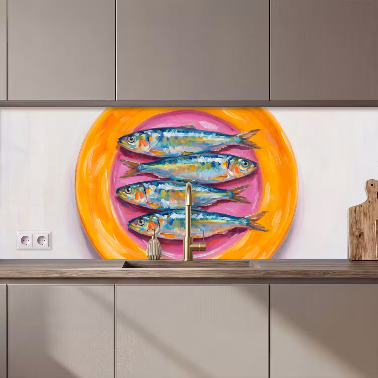 Vis - Vier - Eten - Modern - Kleurrijk keuken achterwand 2 middel zz_3dshopping