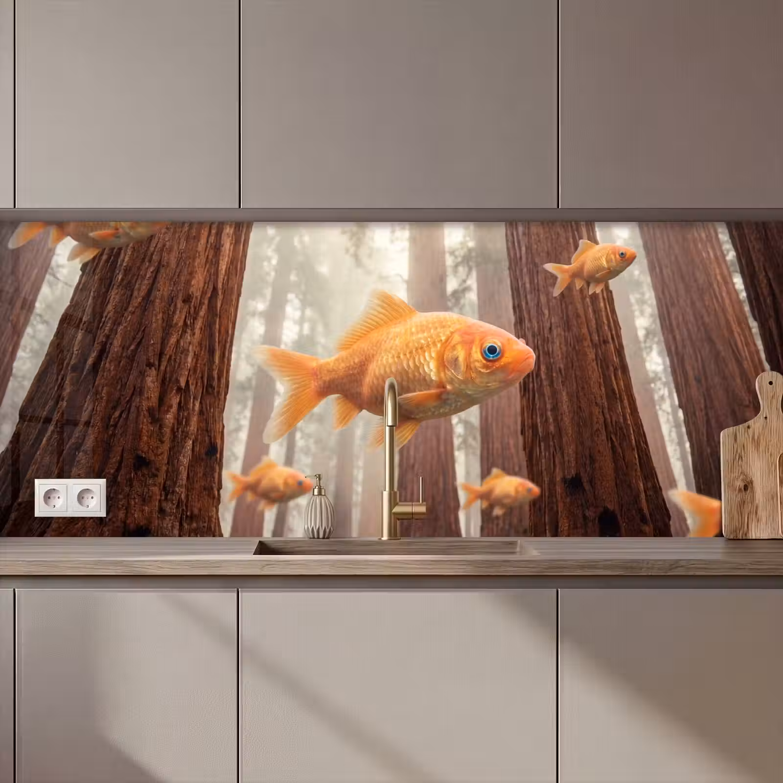Küchenrückwand - Fisch – Wald – Fantasie - Vis - Bos - Fantasie keuken achterwand 2 middel zz_3dshopping