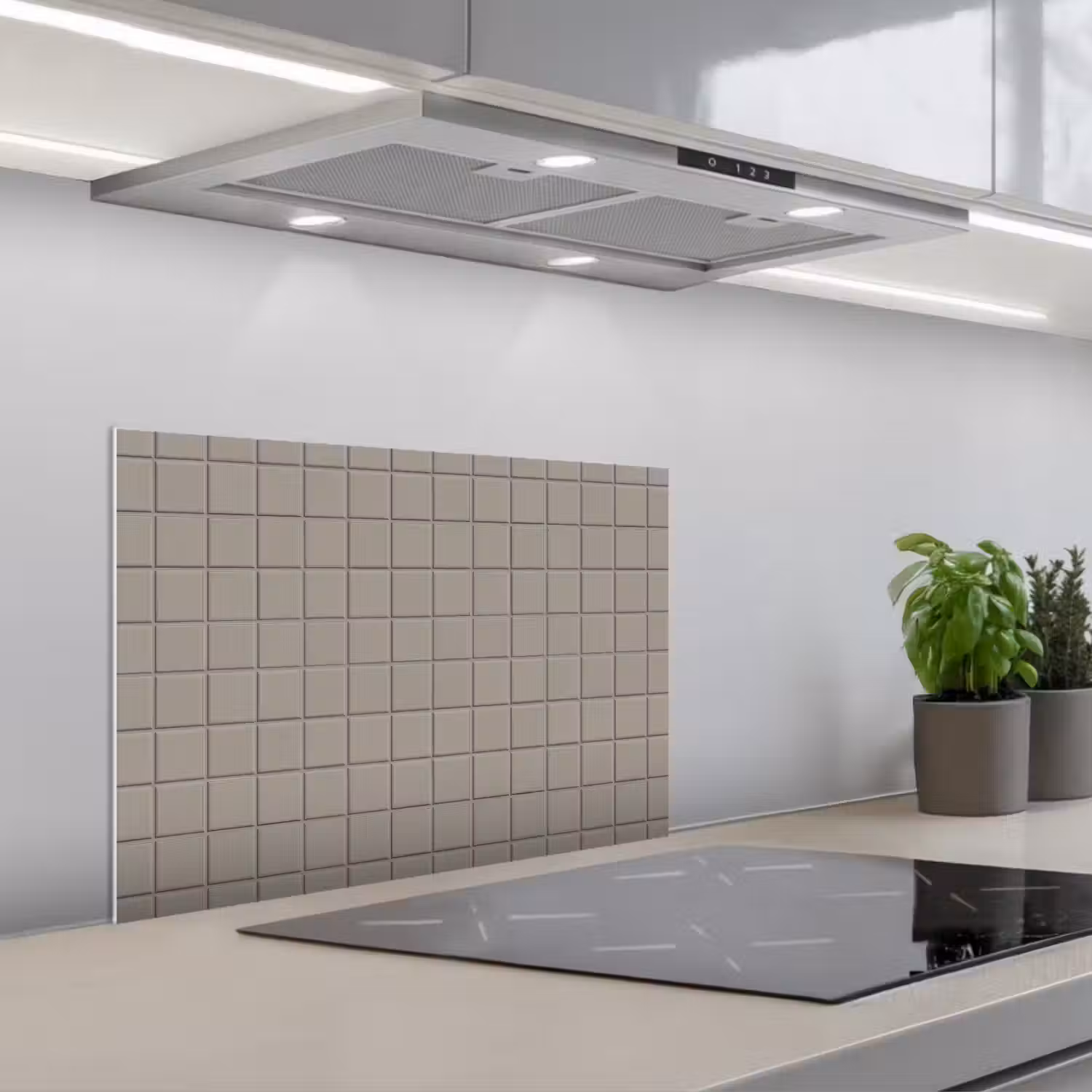 Tegel - Patroon Kiezel - Grijs keuken achterwand spatscherm klein 900 -3d_schuin