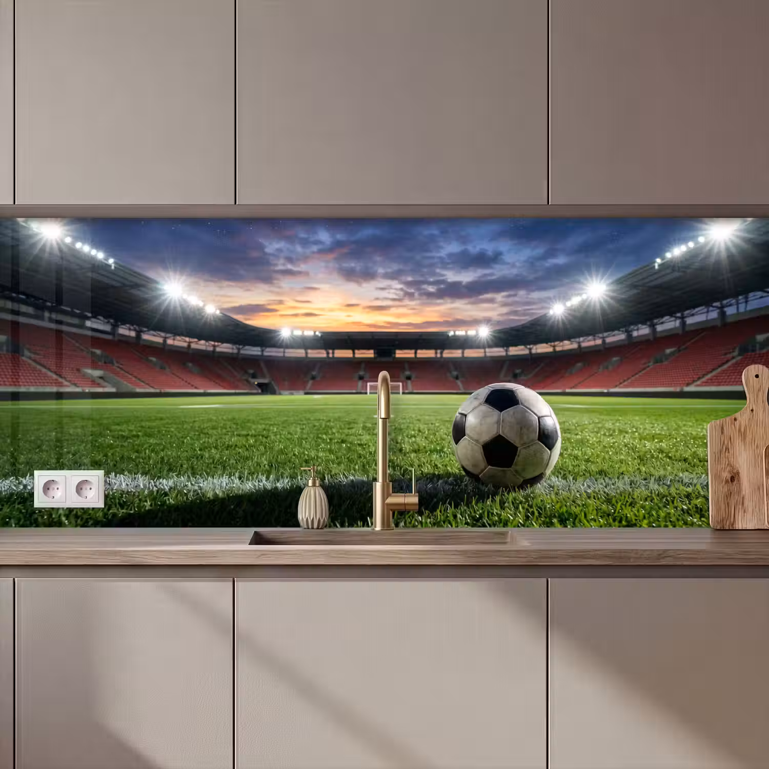 Voetbal - Stadion - Sport - Groen keuken achterwand 2 middel zz_3dshopping