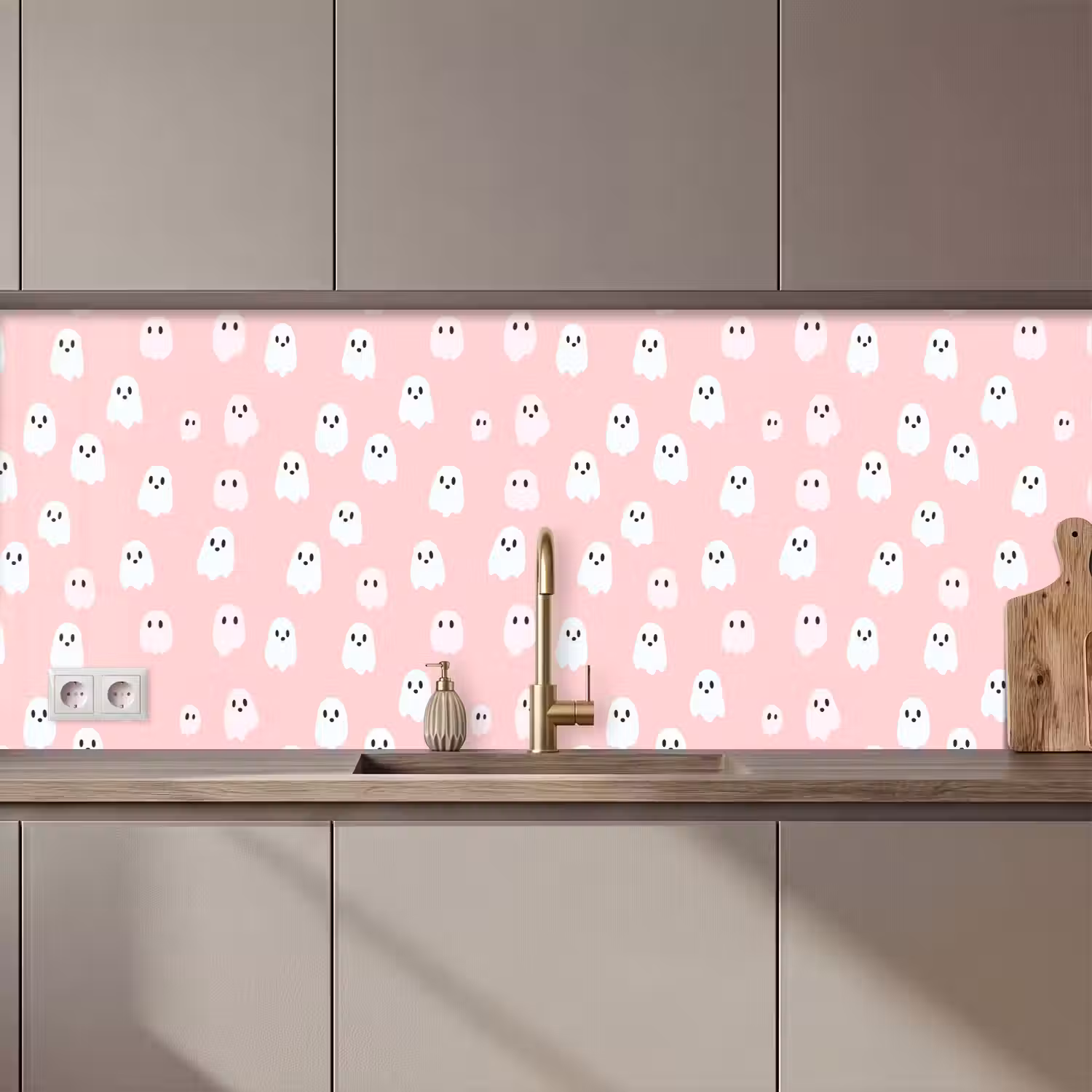 Spookjes - Patroon - Roze keuken achterwand 2 middel 871 zz_3dshopping