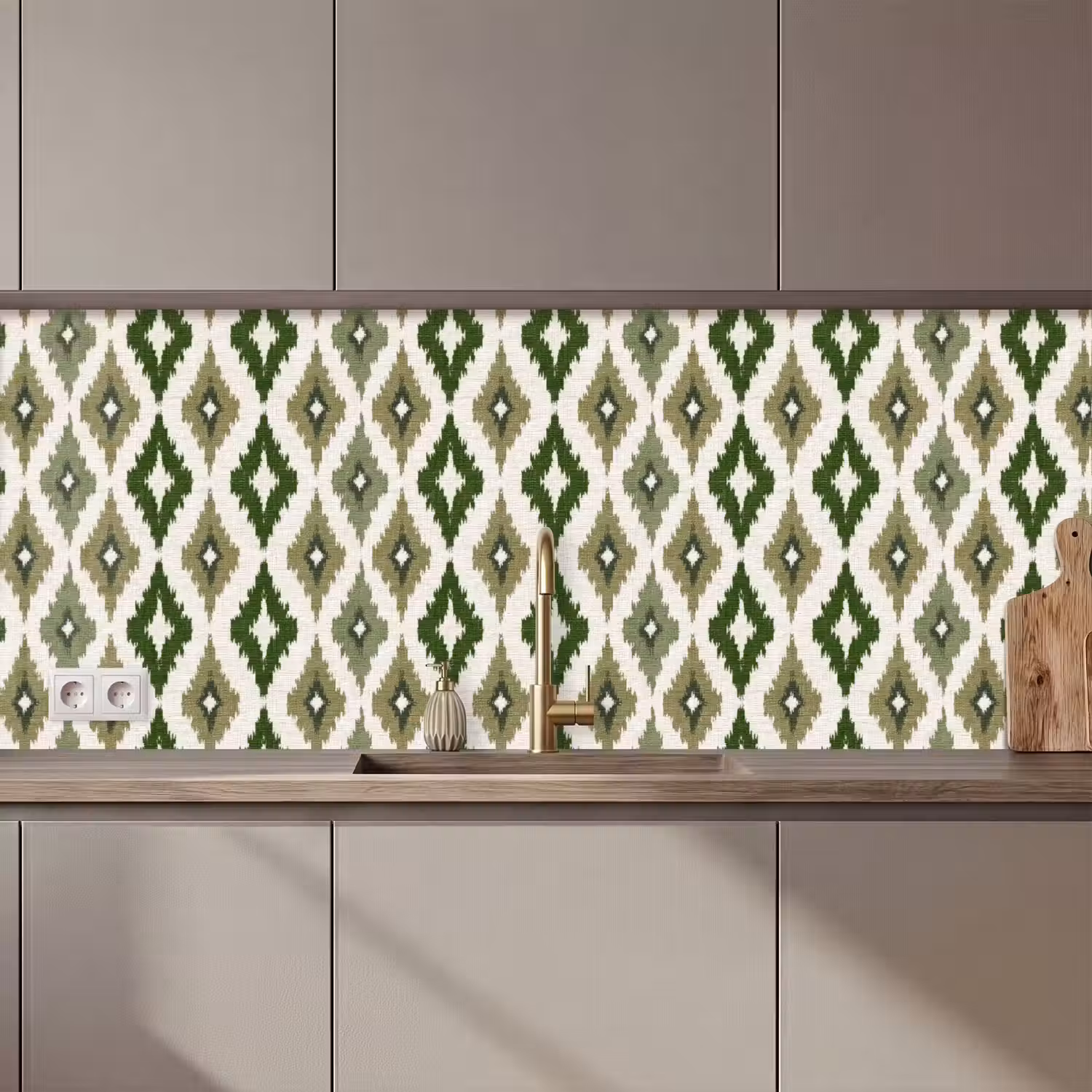 Geografisch - Ruitmotief - Groen keuken achterwand 2 middel 871 zz_3dshopping
