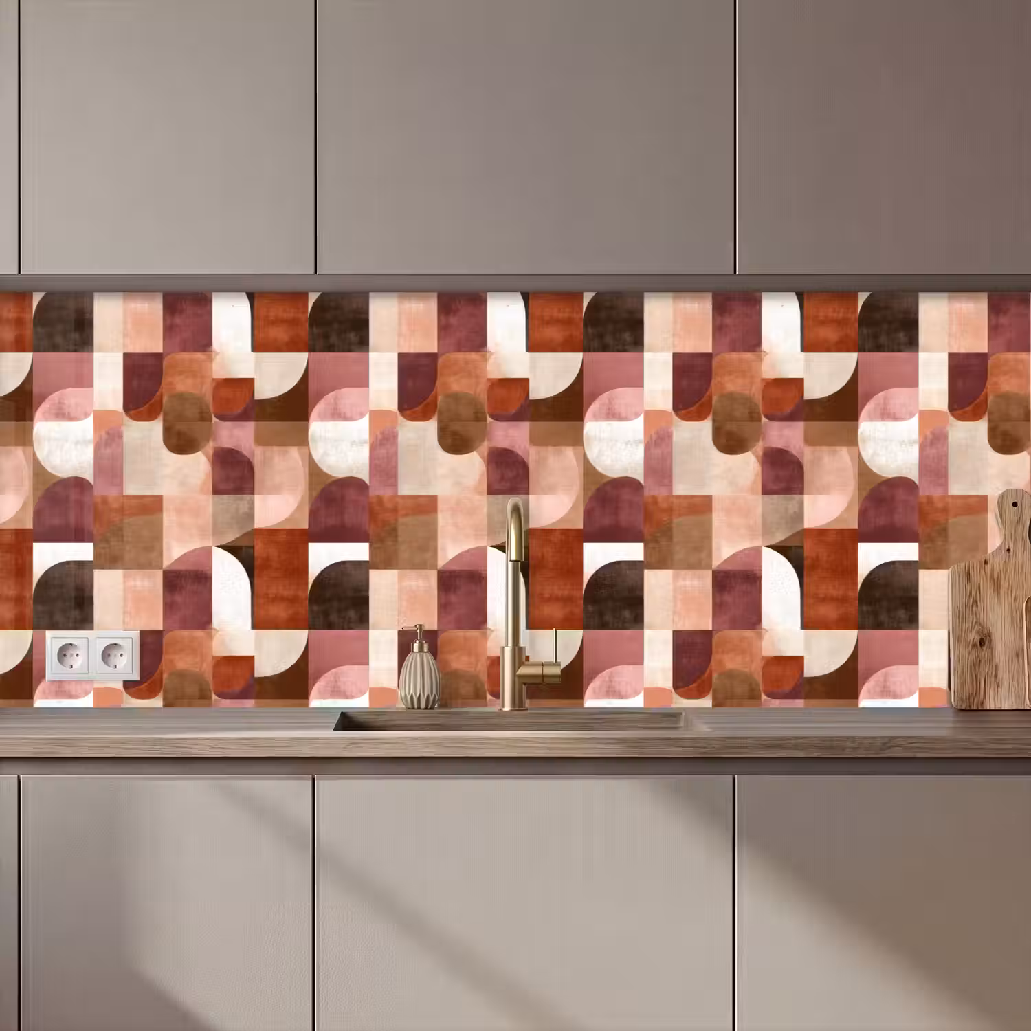 Geometrie - Modern - Retro keuken achterwand 2 middel 871 zz_3dshopping