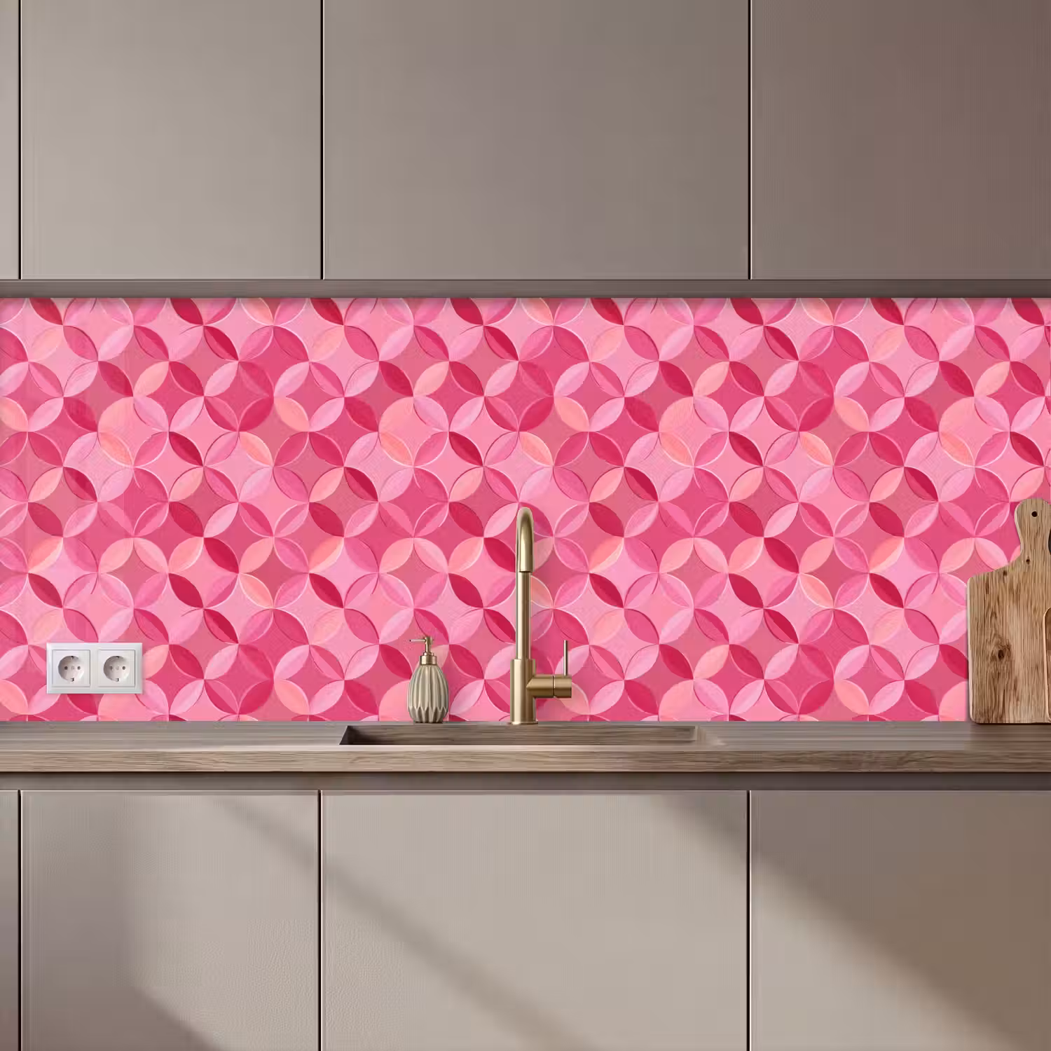 Geometrisch - Mozaïek - Modern - Roze keuken achterwand 2 middel 871 zz_3dshopping