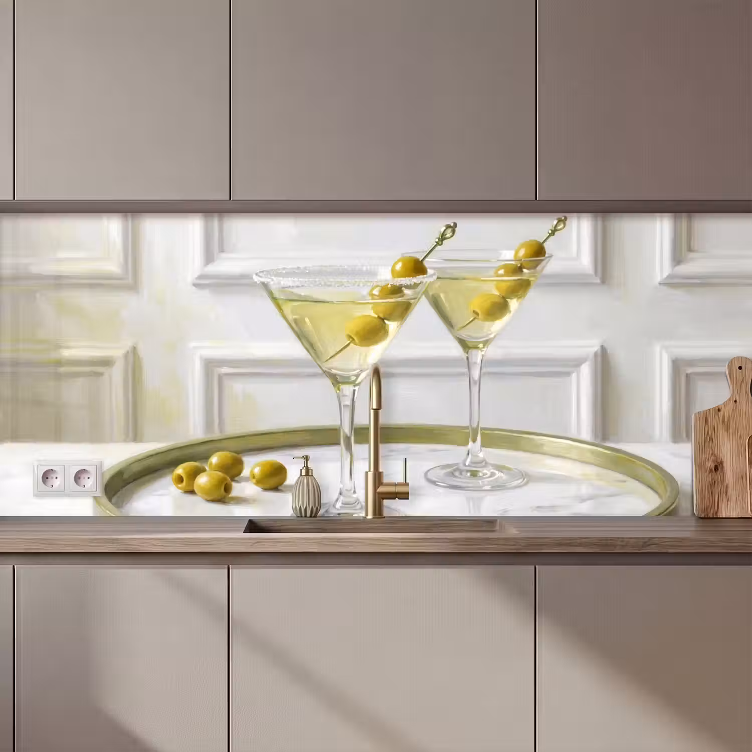 Drank - Martini - Olijven - Modern - Wit keuken achterwand 2 middel zz_3dshopping
