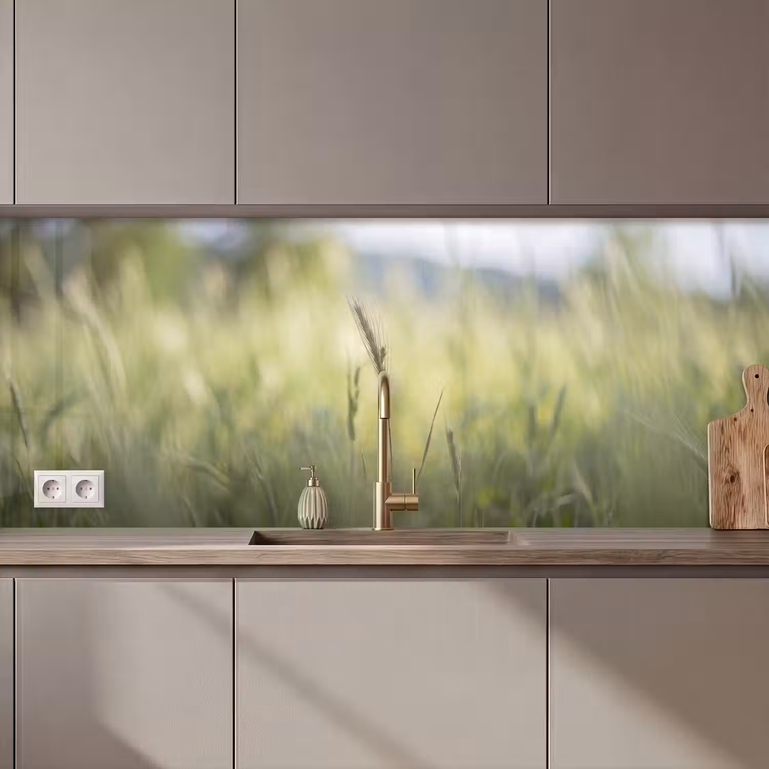 Graan - Aar - Natuur - Groen - Detail keuken achterwand 2 middel zz_3dshopping