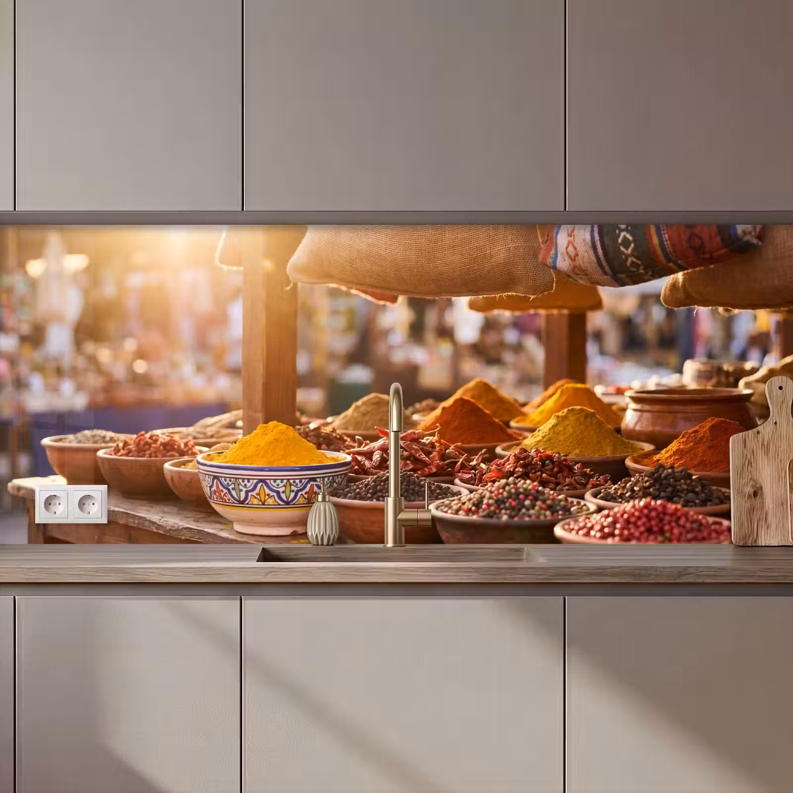 Küchenrückwand - Gewürze – Markt – Bunt - Specerijen - Markt - Kleurrijk keuken achterwand 2 middel zz_3dshopping