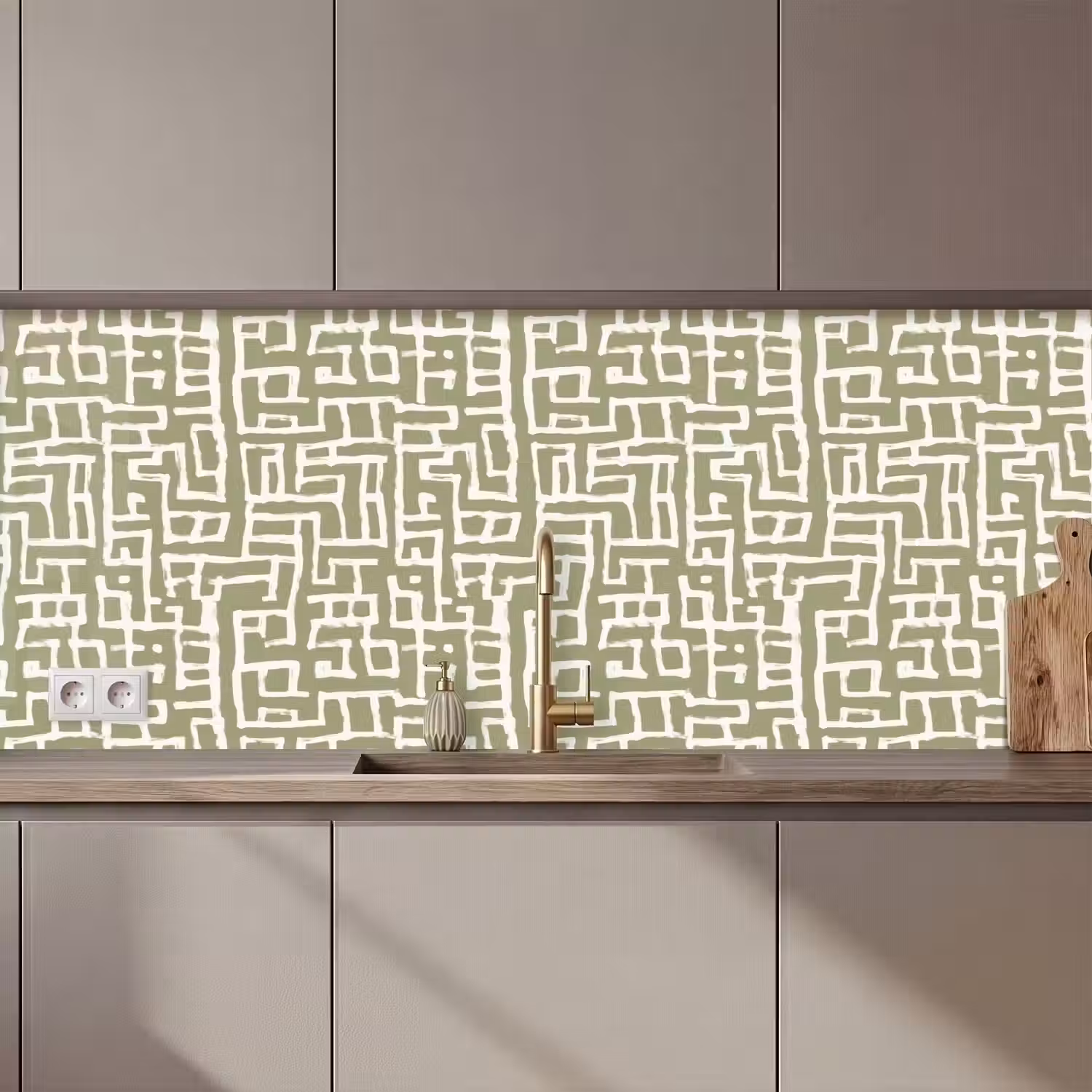 Grafisch - Patroon - Groen keuken achterwand 2 middel 871 zz_3dshopping
