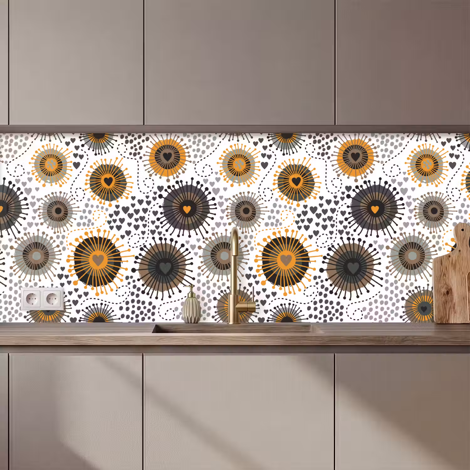 Hart - Jaren 50 - Patroon keuken achterwand 2 middel 871 zz_3dshopping