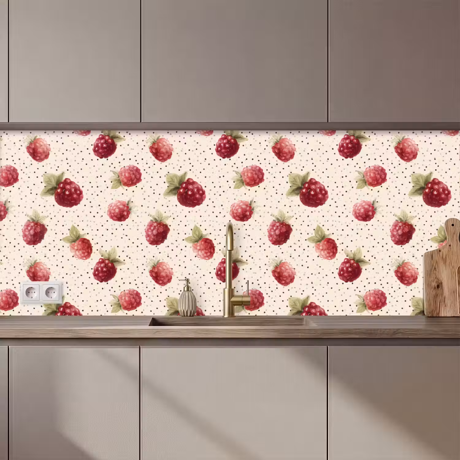 Framboos - Stippen - Rood keuken achterwand 2 middel 871 zz_3dshopping