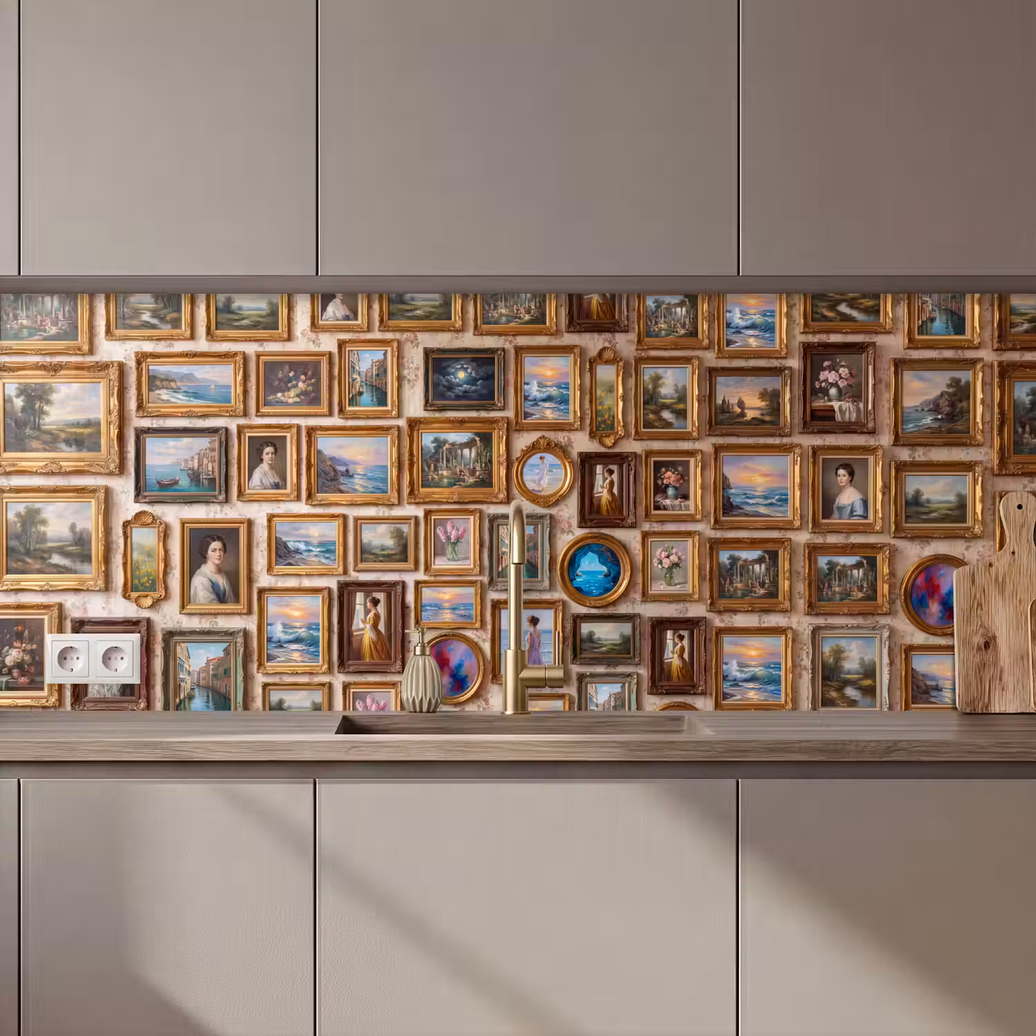 Interieur - Kunst - Collectie - Klassiek - Goud keuken achterwand 2 middel zz_3dshopping