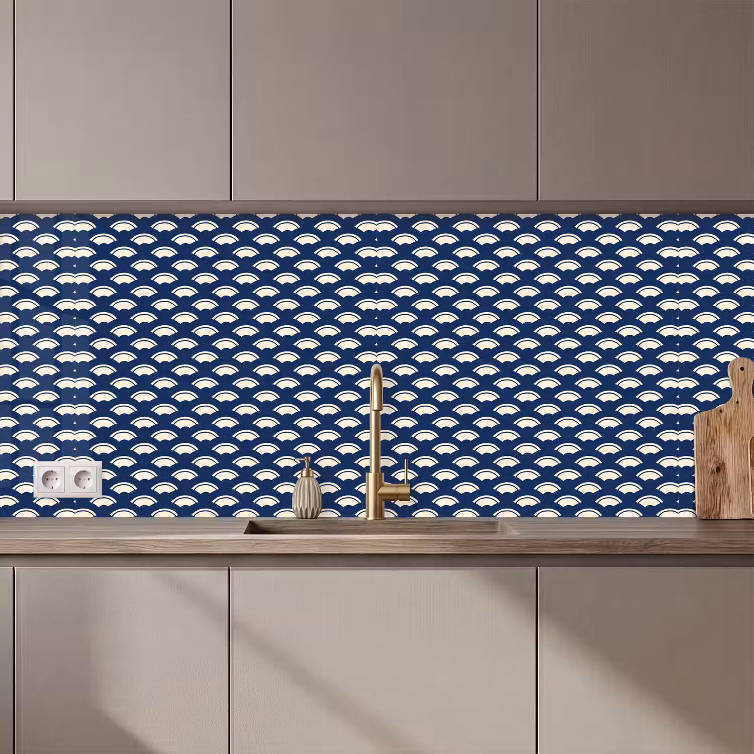 Japans - Blauw - Wit - Patronen keuken achterwand 2 middel 871 zz_3dshopping