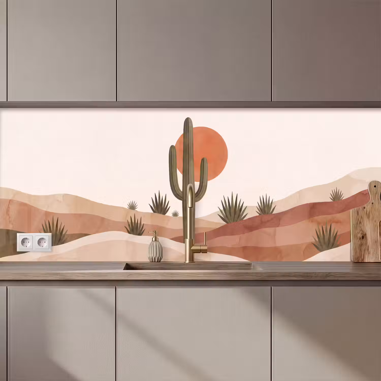 Cactus - Duinen - Modern - Landschap - Groen keuken achterwand 2 middel zz_3dshopping
