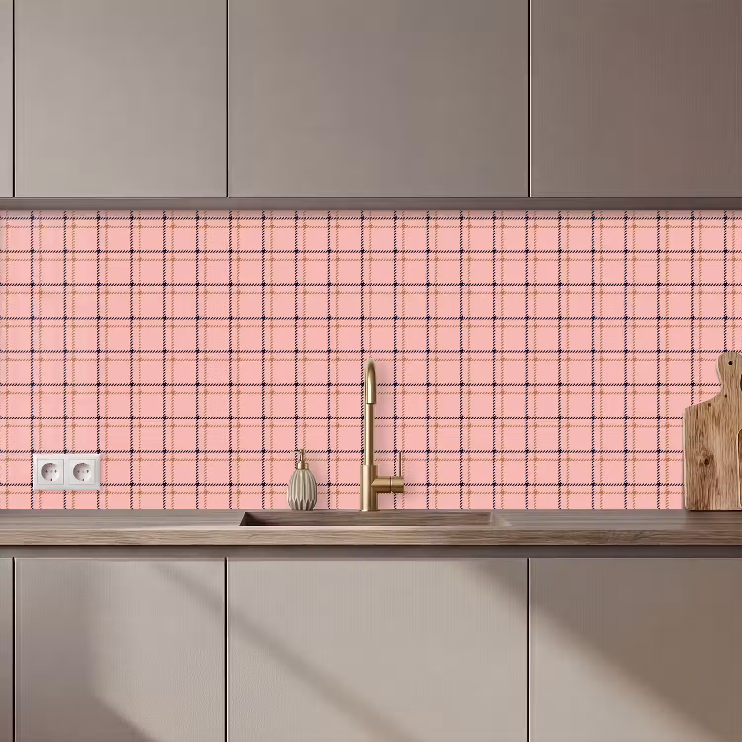 Plaid - Patroon - Gestreept - Roze keuken achterwand 2 middel 871 zz_3dshopping