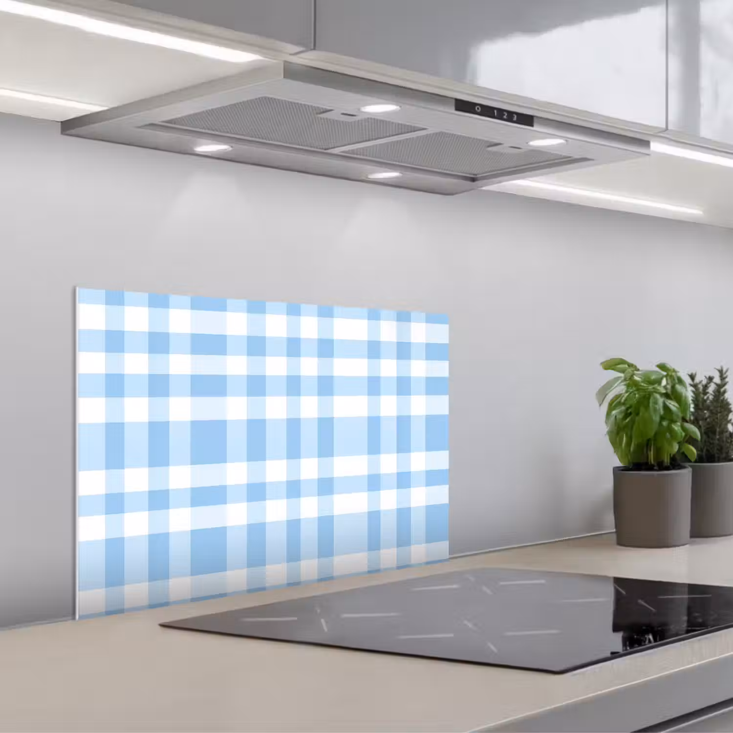Ruit - Patroon - Blauw keuken achterwand spatscherm klein 900 -3d_schuin