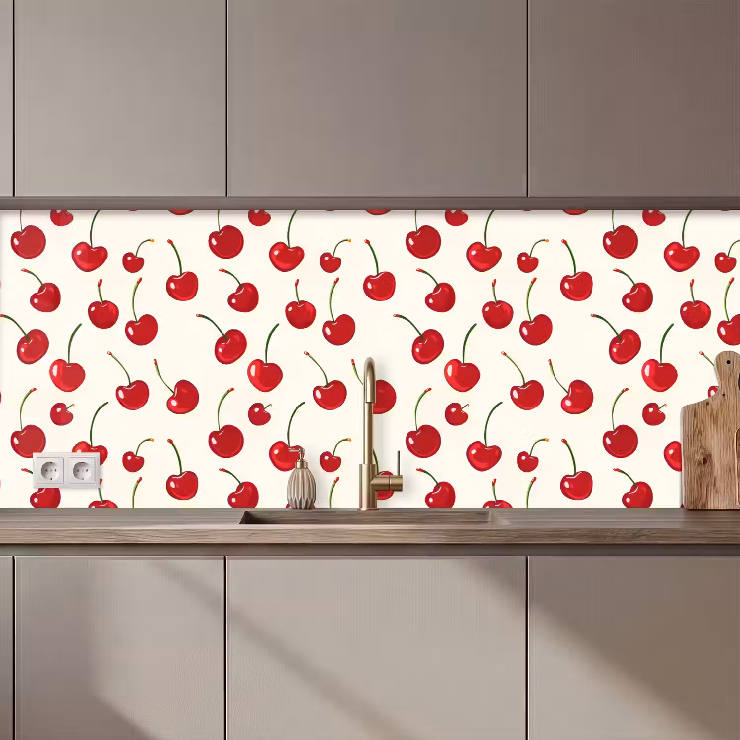 Kersen - Minimalistisch - Rood keuken achterwand 2 middel 871 zz_3dshopping