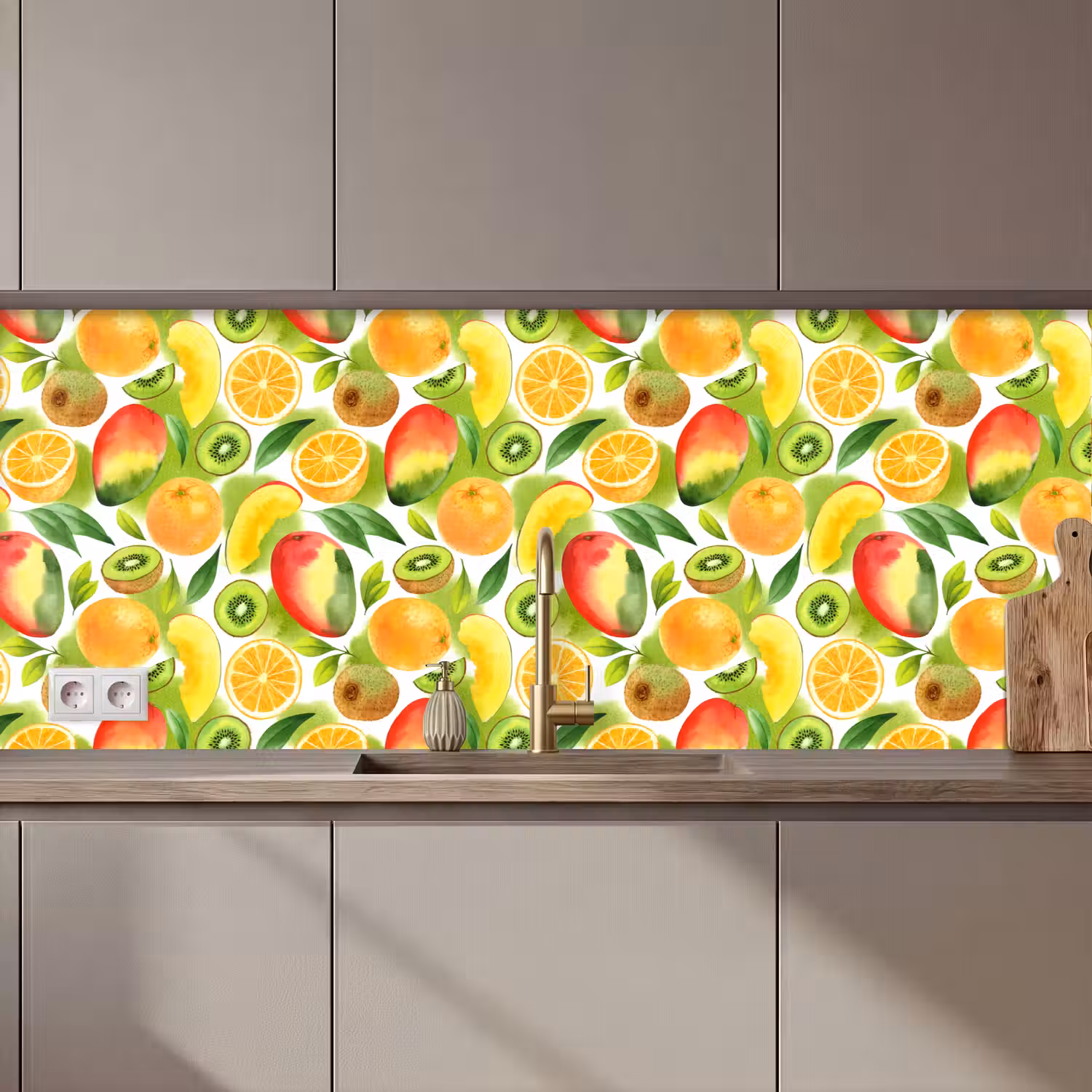 Kiwi - Sinasappel - Mango - Perzik keuken achterwand 2 middel 871 zz_3dshopping