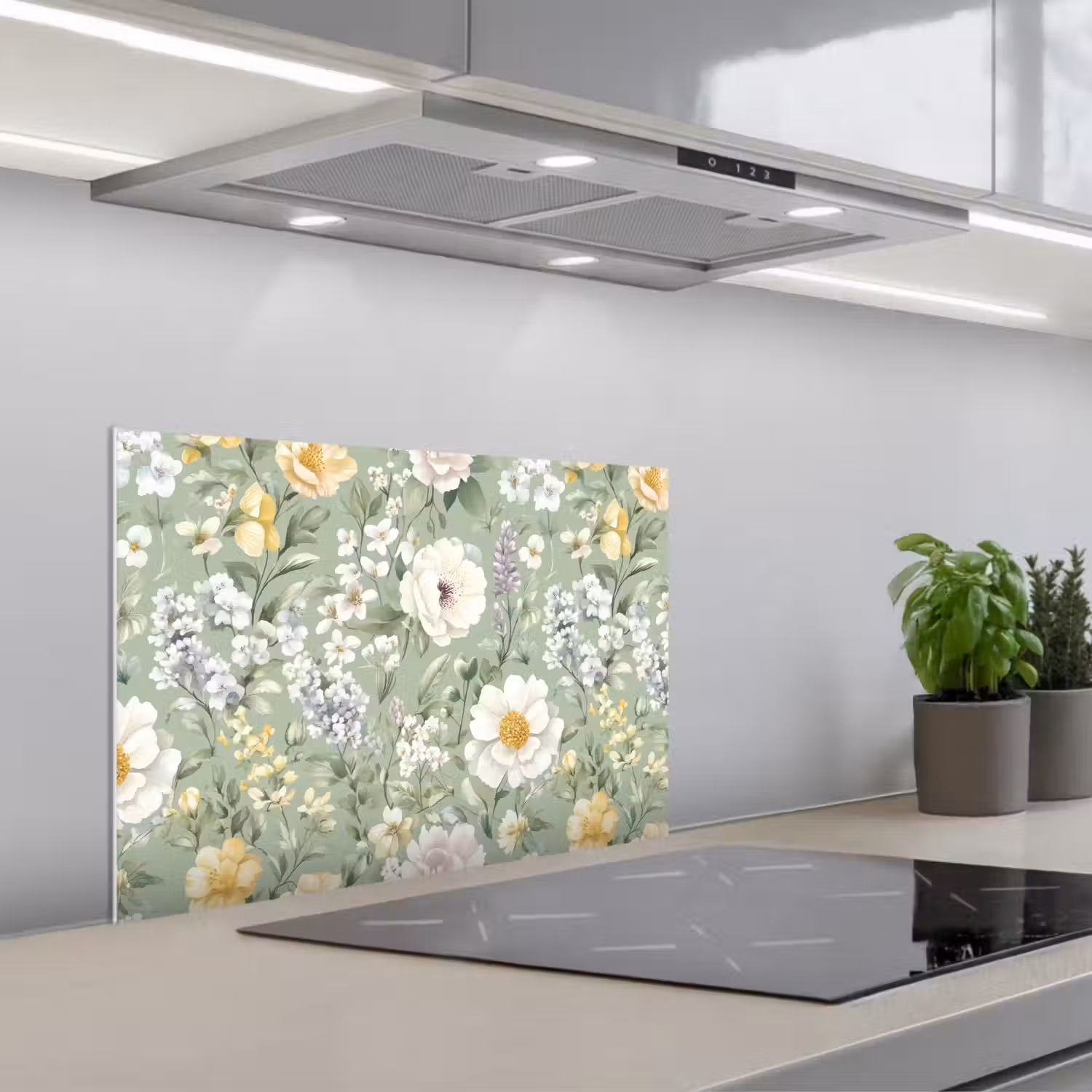 Klassiek - Bloemenpatroon - Kleurrijk keuken achterwand spatscherm klein 900 -3d_schuin