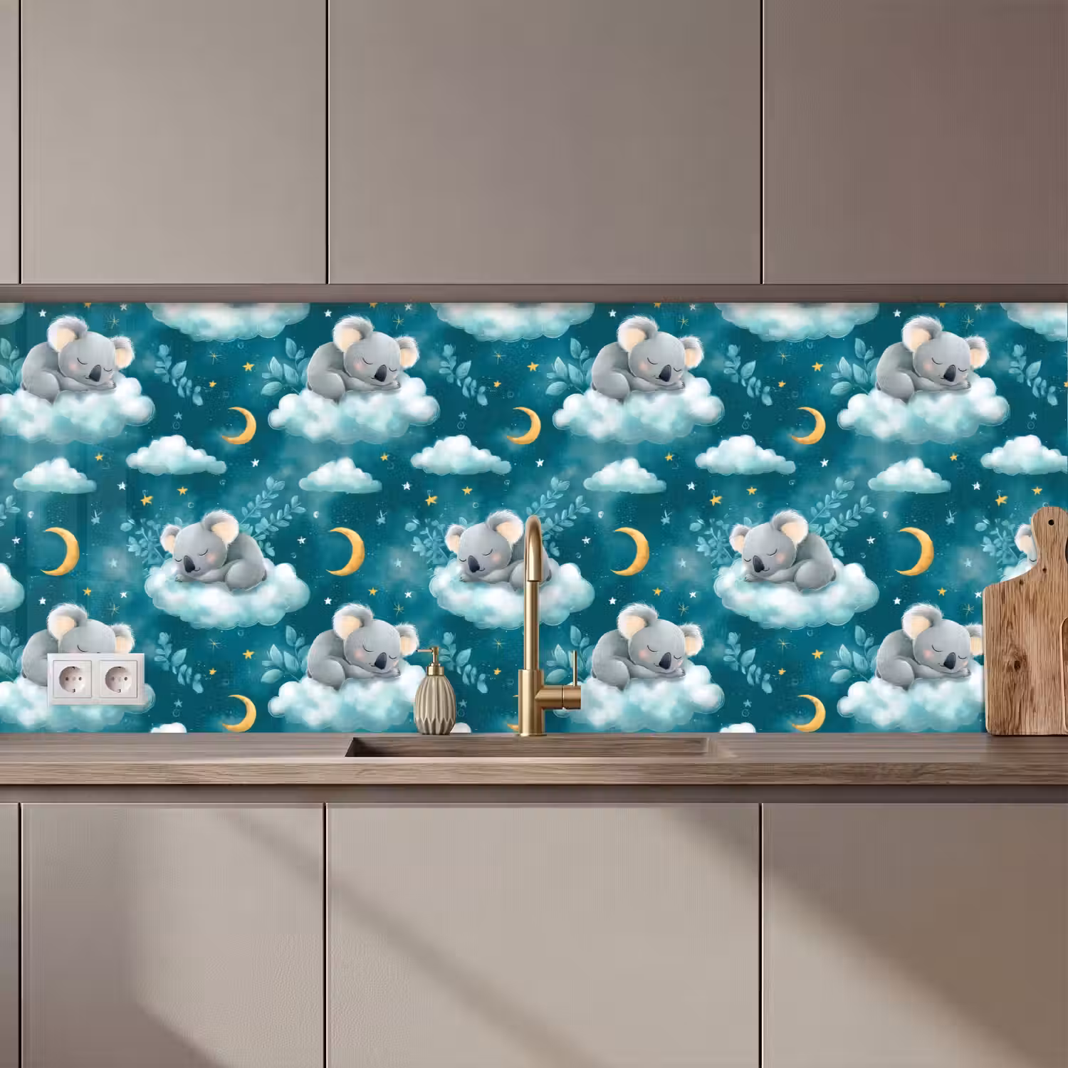 Koala's - Betoverend - Blauw keuken achterwand 2 middel 871 zz_3dshopping
