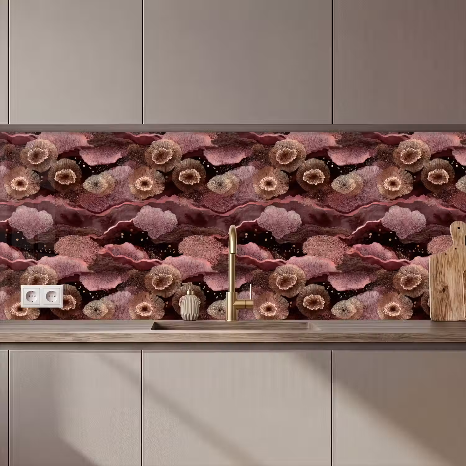 Koraal - Organisch - Roze keuken achterwand 2 middel 871 zz_3dshopping