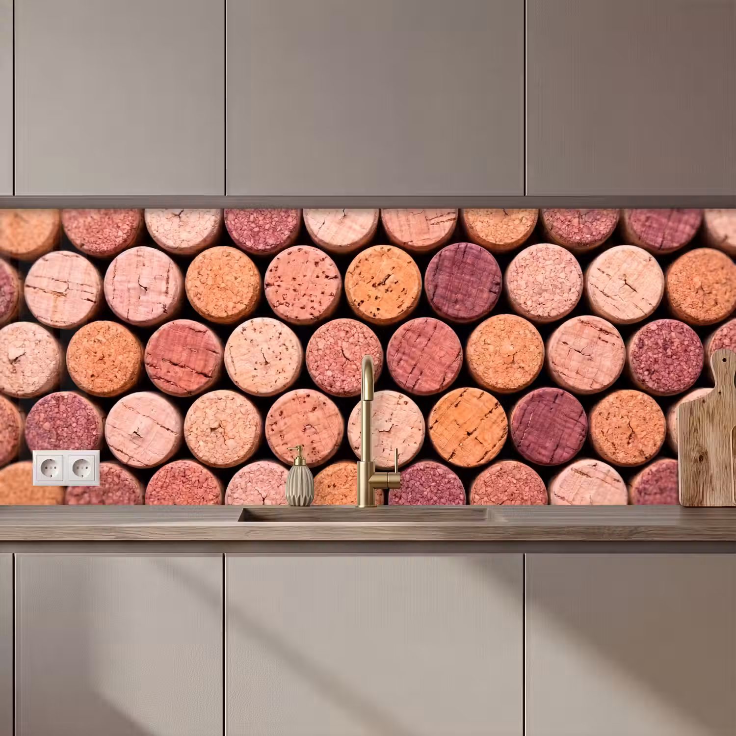 Kurk - Patroon - Abstract - Modern - Rood keuken achterwand 2 middel zz_3dshopping