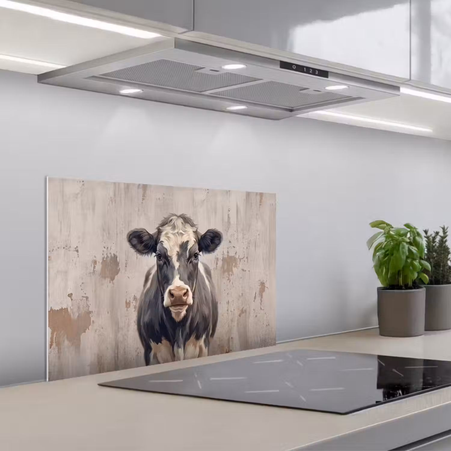 Koe - Portret - Dieren - Modern keuken achterwand spatscherm klein -3d_schuin