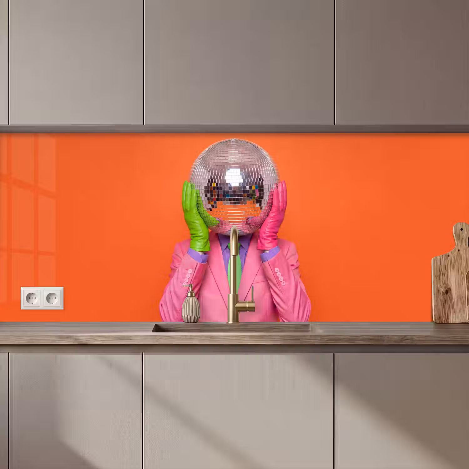 Kunst - Disco bal - Kleurrijk - Modern - Studio keuken achterwand 2 middel zz_3dshopping