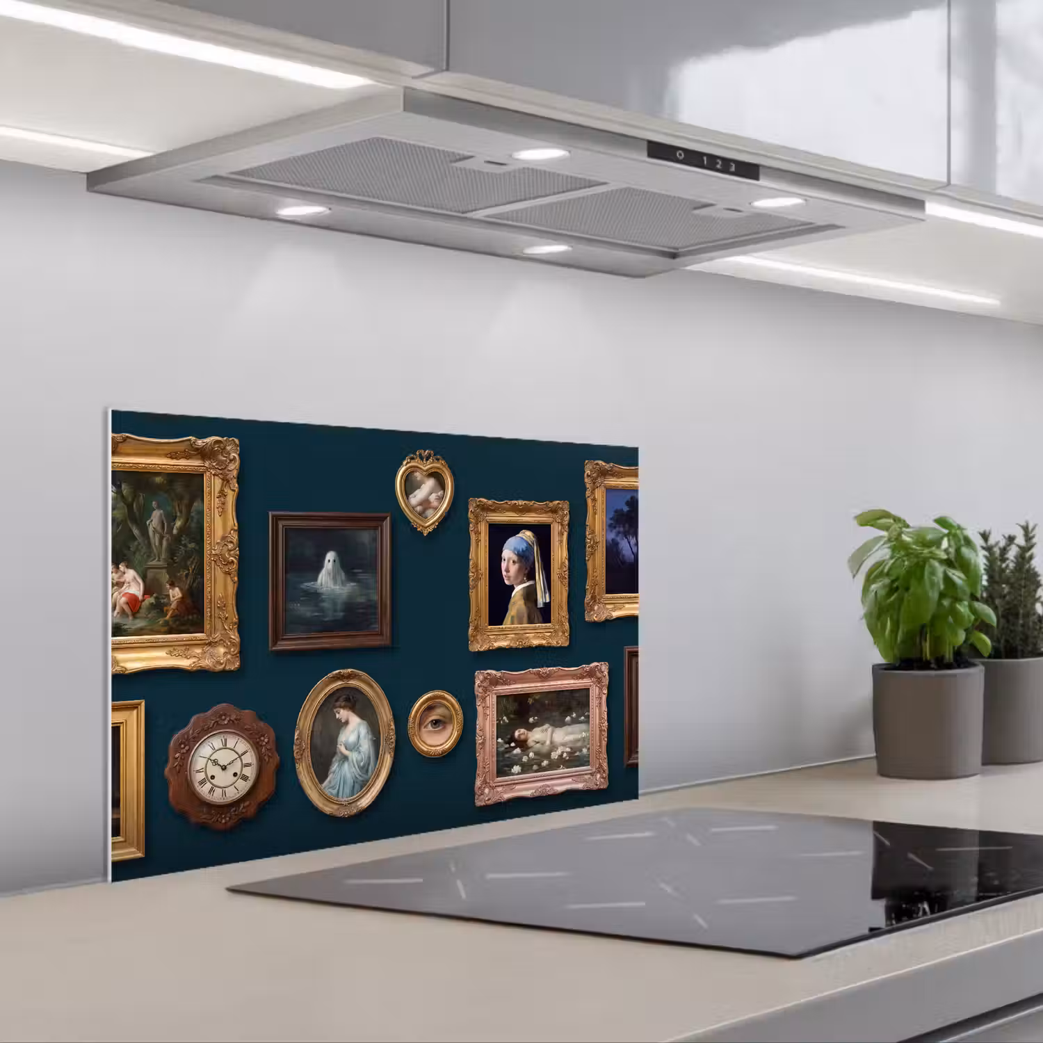 Kunst - Schilderijen - Decoratie - Klassiek - Groen keuken achterwand spatscherm klein -3d_schuin