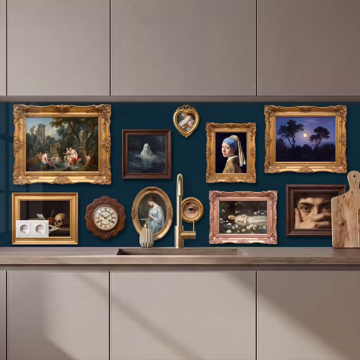 Kunst - Schilderijen - Decoratie - Klassiek - Groen keuken achterwand 2 middel zz_3dshopping