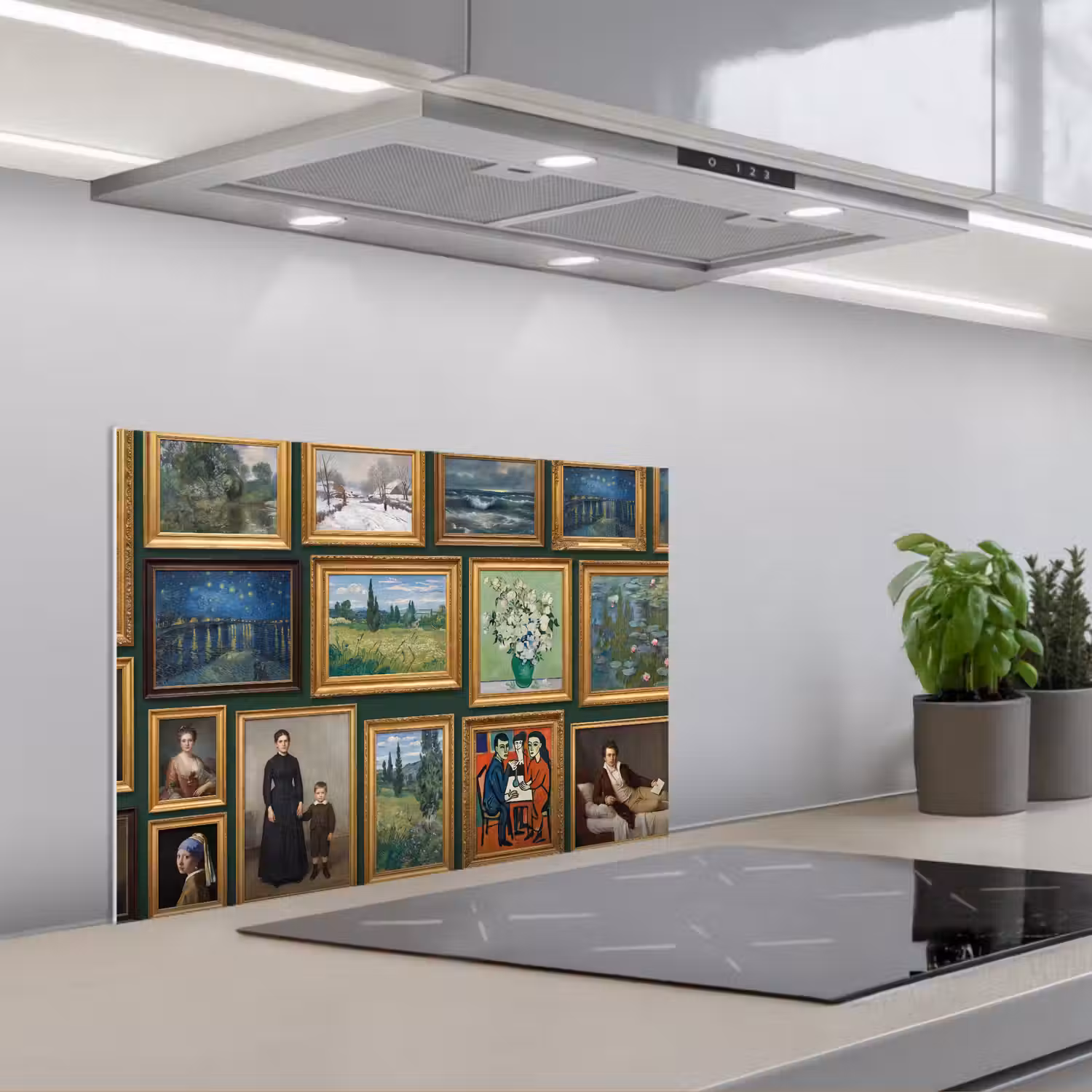 Kunst - Schilderijen - Collectie - Klassiek - Groen keuken achterwand spatscherm klein -3d_schuin