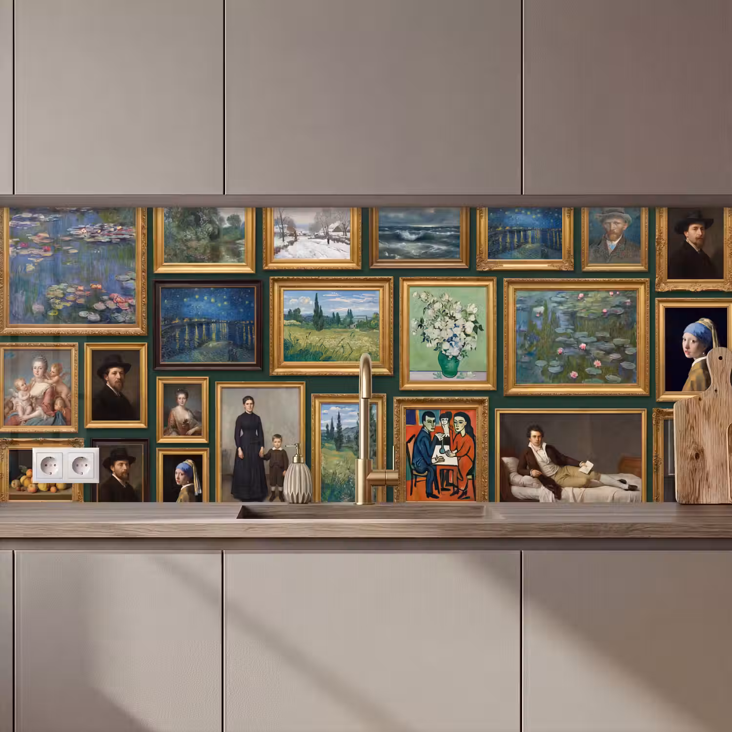 Kunst - Schilderijen - Collectie - Klassiek - Groen keuken achterwand 2 middel zz_3dshopping