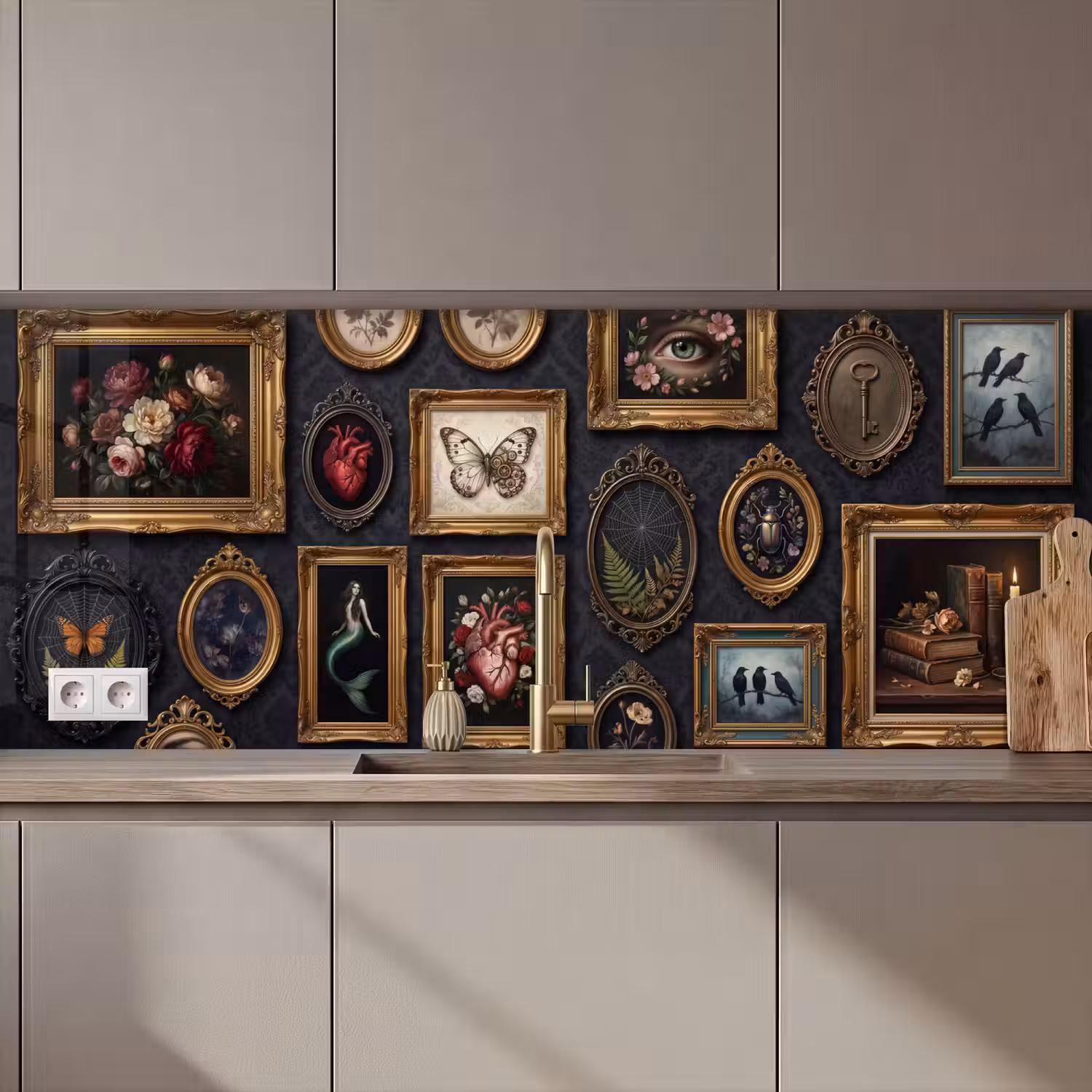 Kunst - Collectie - Vintage - Klassiek - Donker keuken achterwand 2 middel zz_3dshopping