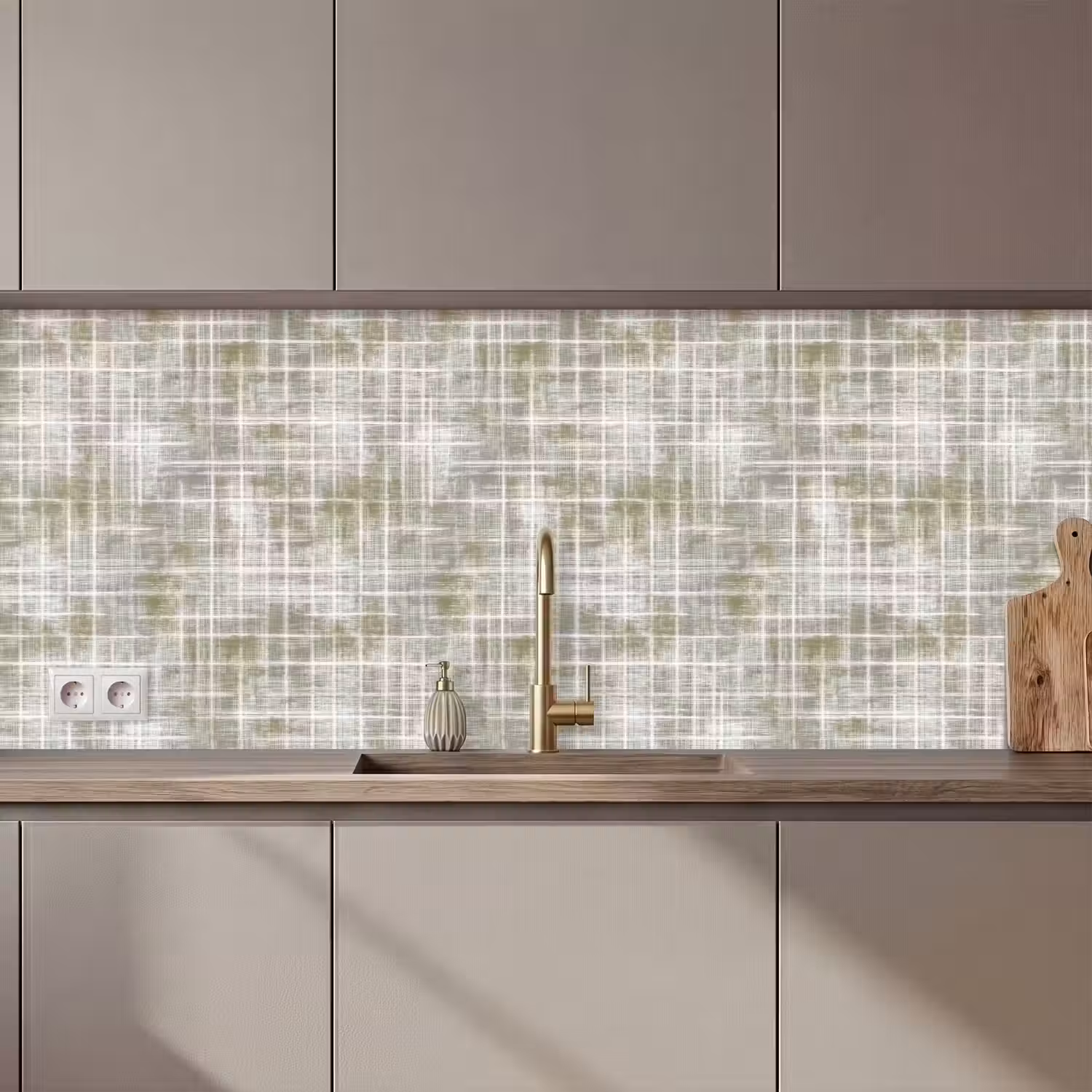 Linnen - Patroon - Groen keuken achterwand 2 middel 871 zz_3dshopping