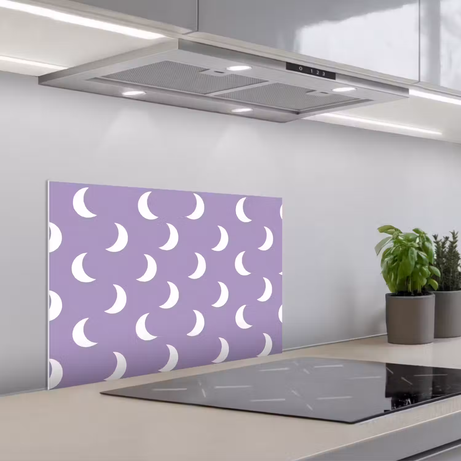 Manen - Patroon - Paars keuken achterwand spatscherm klein 900 -3d_schuin