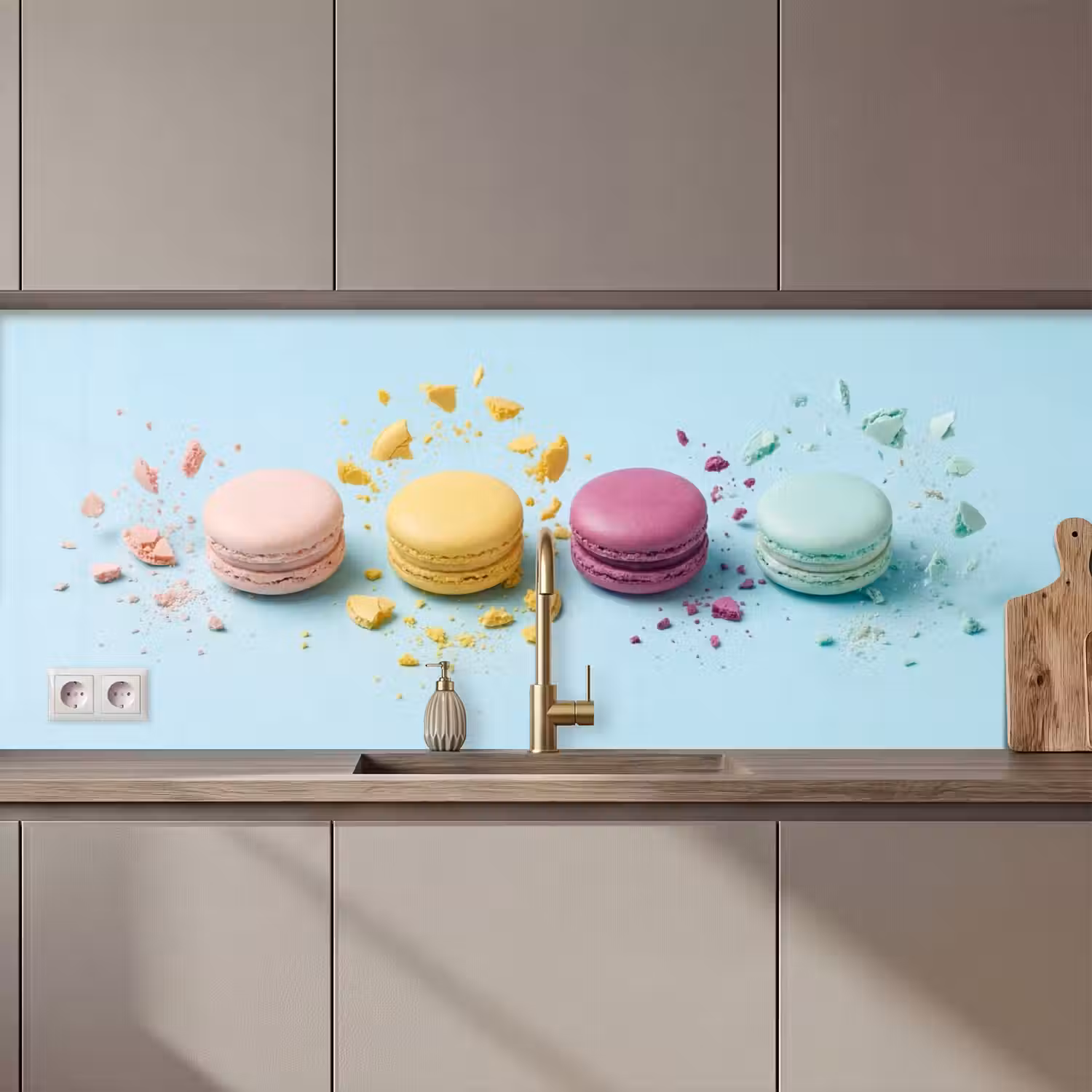 Macarons - Kleurrijk - Pastel keuken achterwand 2 middel zz_3dshopping