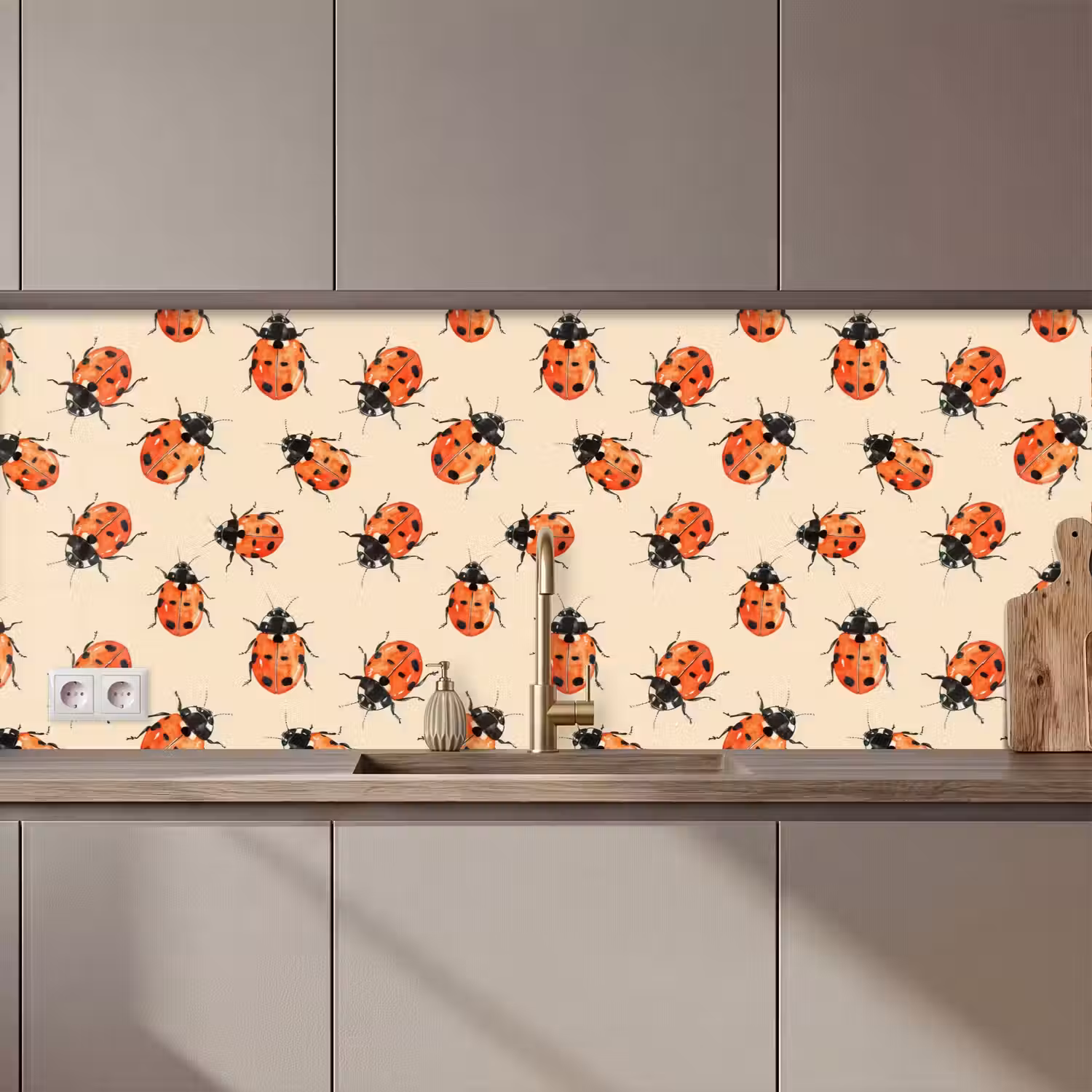 Lieveheersbeestjes - Patroon - Rood keuken achterwand 2 middel 871 zz_3dshopping