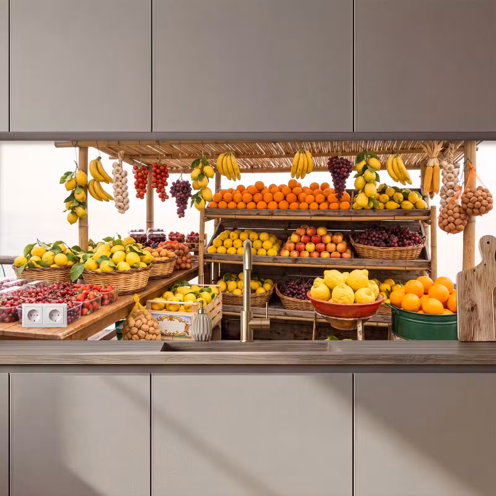 Küchenrückwand - Marktstand – Obst – Frisch - Marktkraam - Fruit - Vers keuken achterwand 2 middel zz_3dshopping