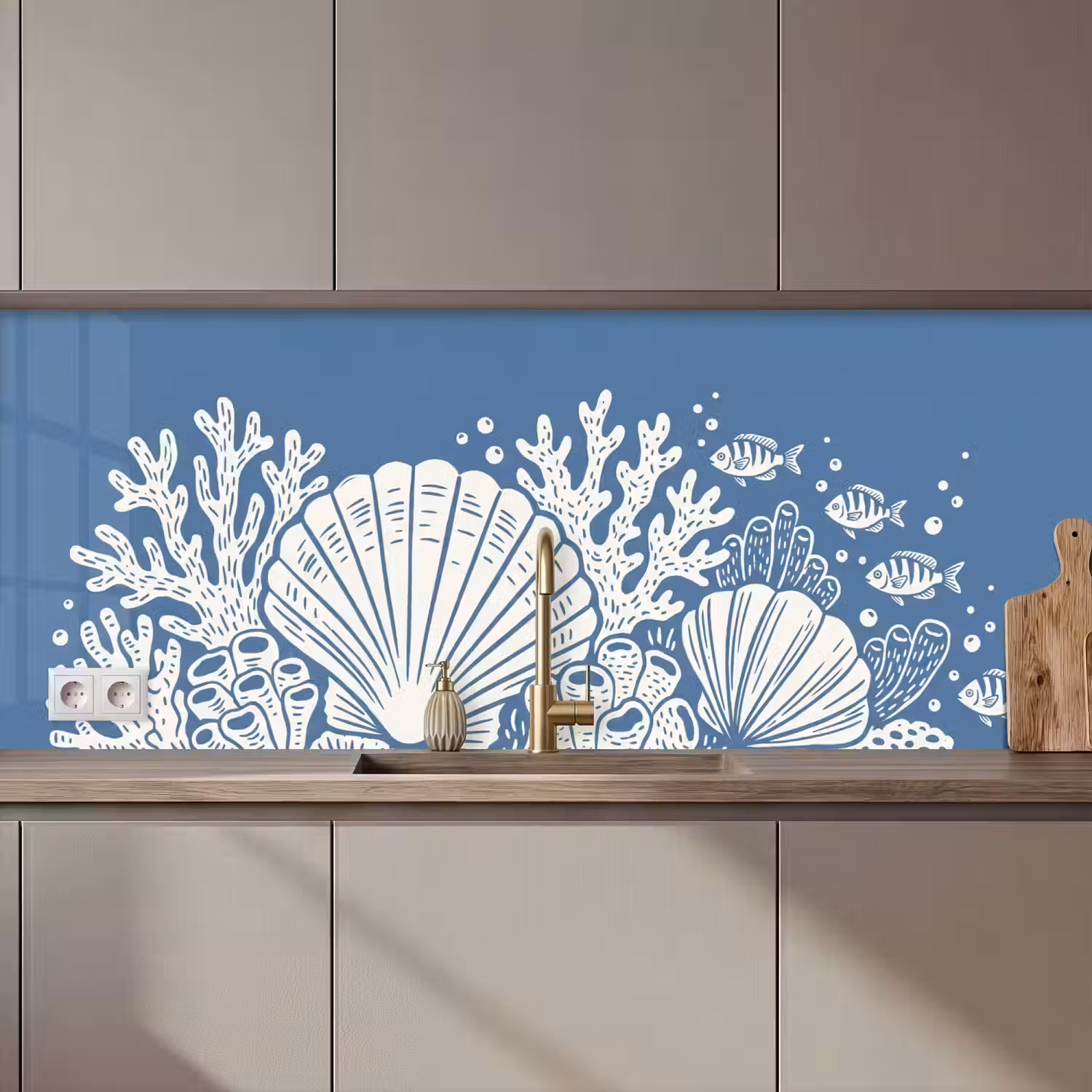 Zeeleven - Koraal - Schelp - Vis - Illustratie - Onderwater keuken achterwand 2 middel zz_3dshopping