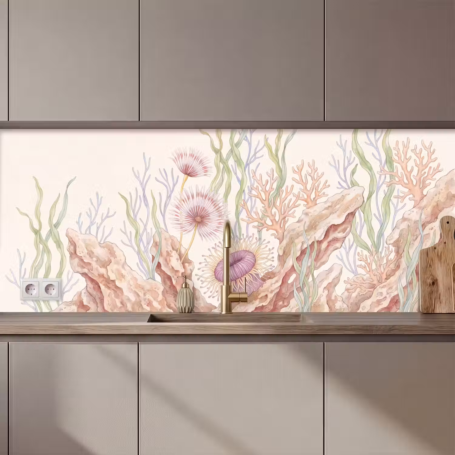 Zeeleven - Koraal - Onderwater - Illustratie - Kleurrijk keuken achterwand 2 middel zz_3dshopping