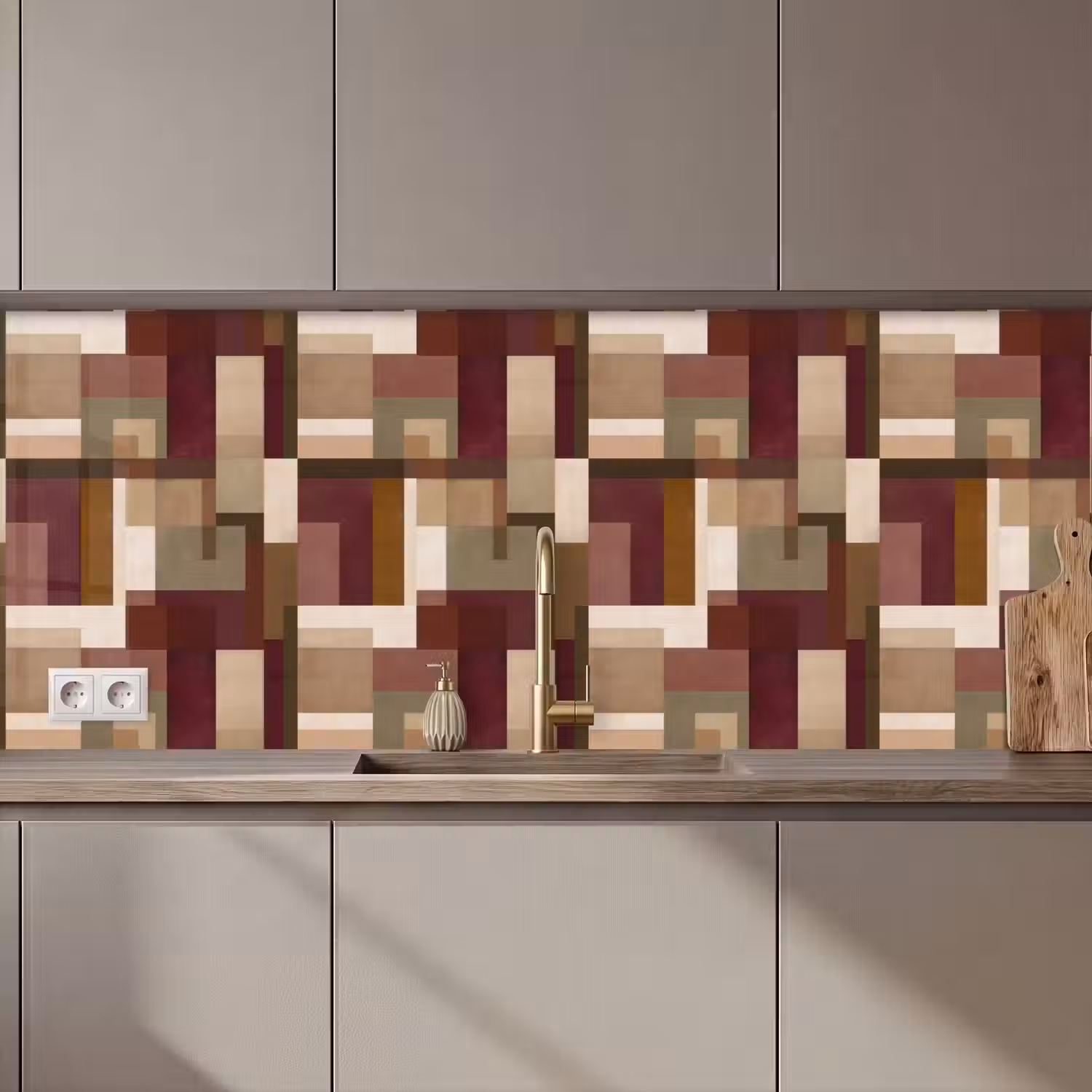 Modern - Geometrie - Kleurrijk keuken achterwand 2 middel 871 zz_3dshopping