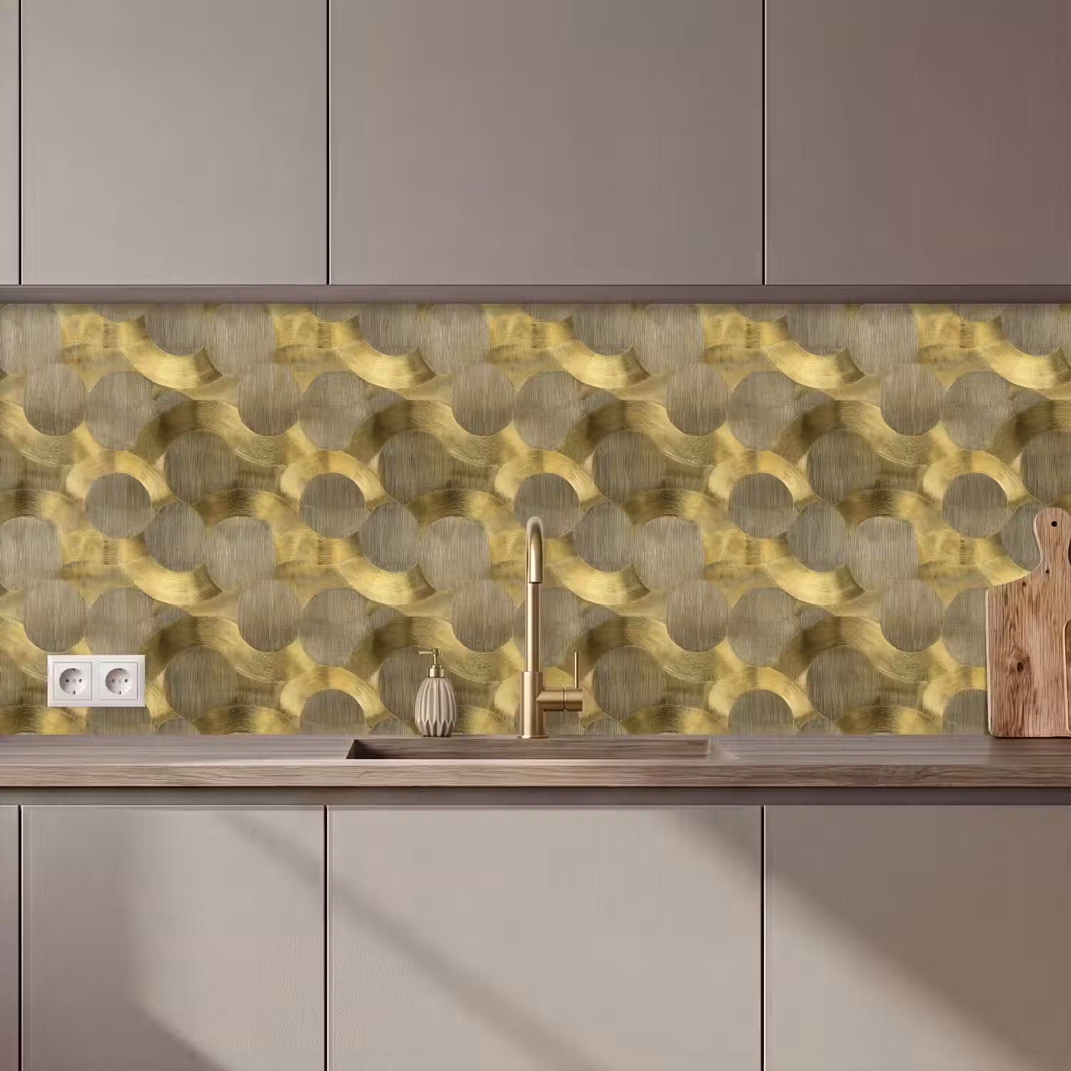 Modern - Geometrisch - Goud keuken achterwand 2 middel 871 zz_3dshopping