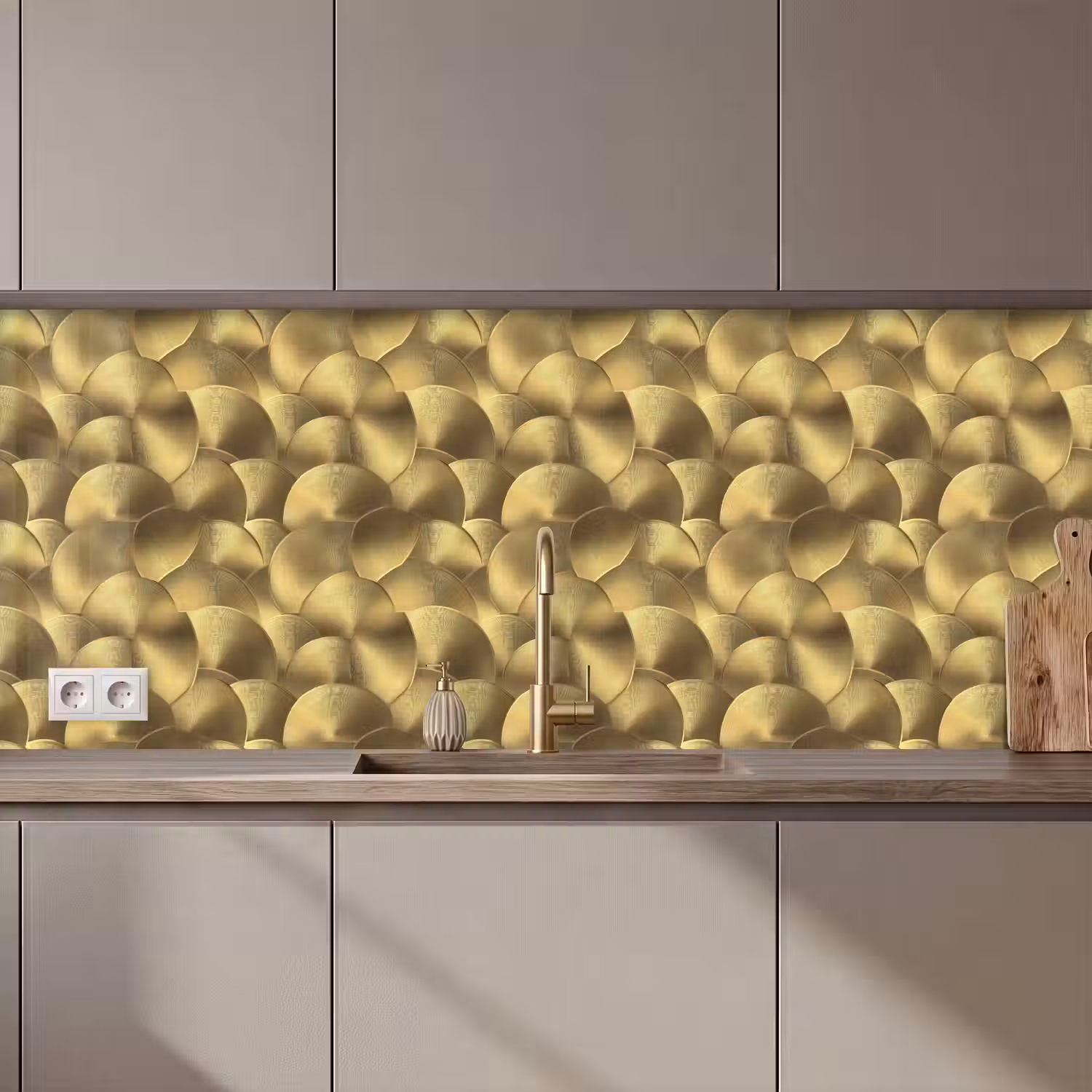 Modern - Cirkel - Goud keuken achterwand 2 middel 871 zz_3dshopping