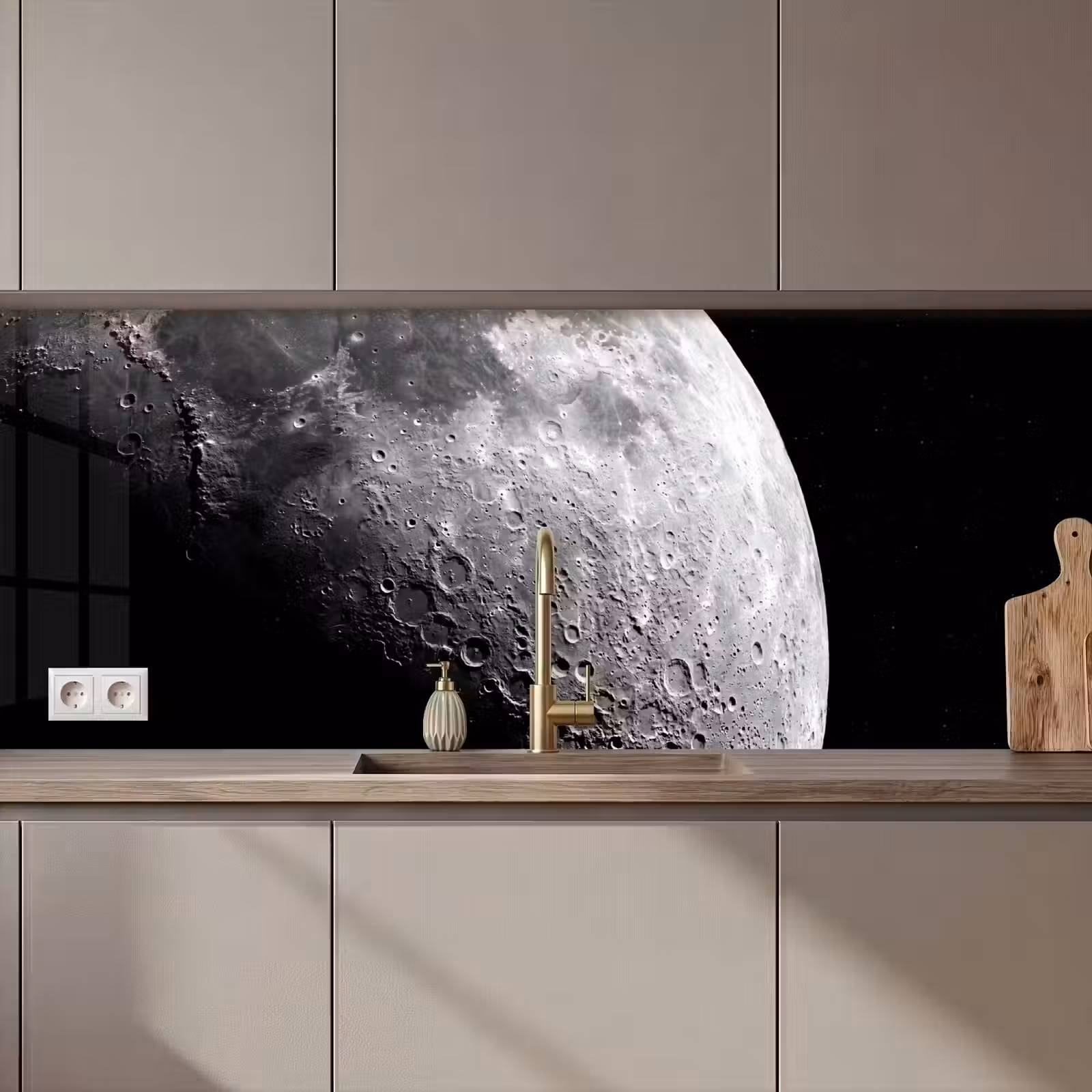Küchenrückwand - Mond – Krater – Weltraum - Maan - Kraters - Ruimte keuken achterwand 2 middel zz_3dshopping