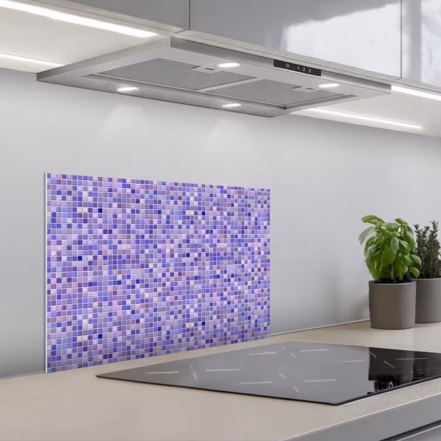Mozaïek - Tegels - Lila - Amethist keuken achterwand spatscherm klein 900 -3d_schuin