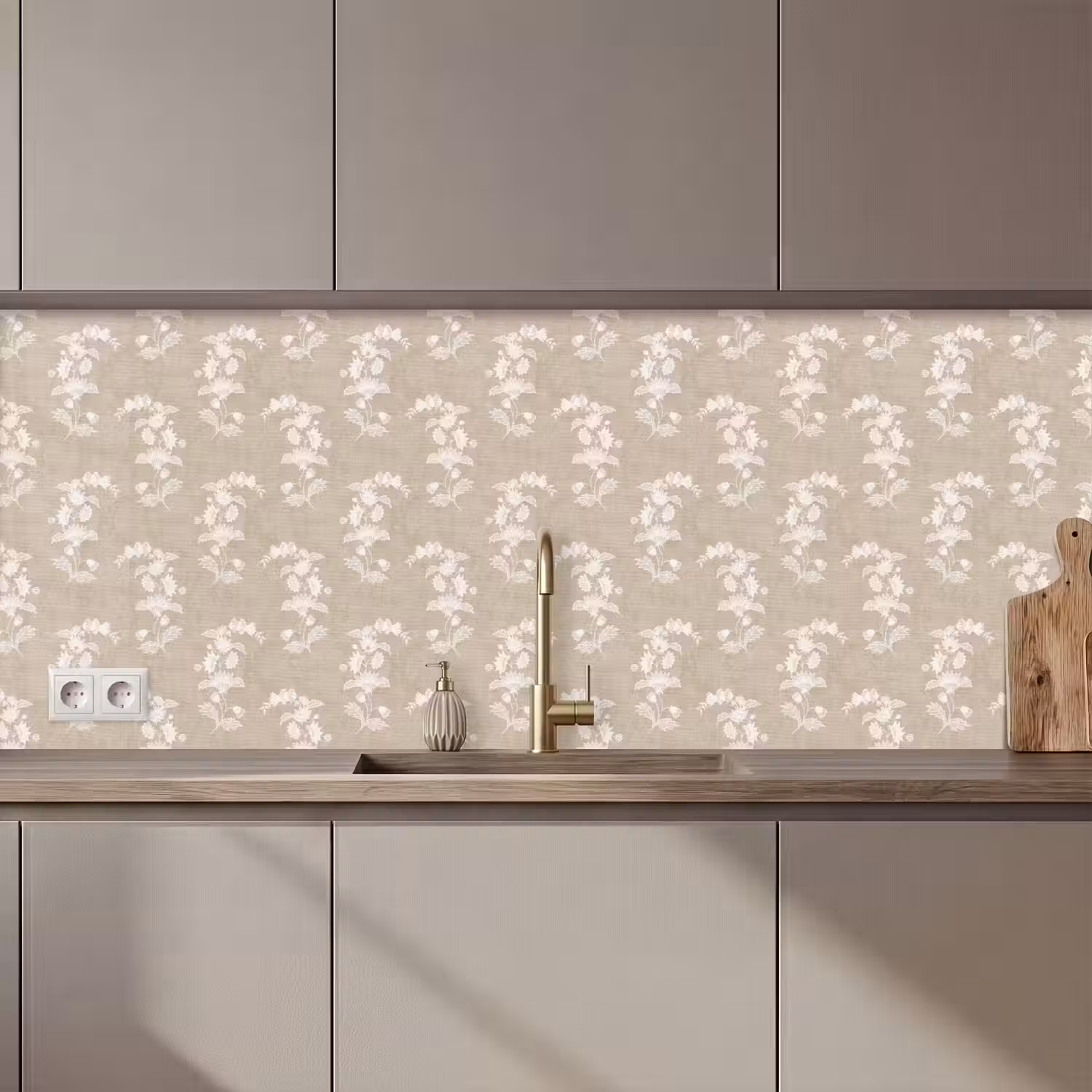 Motief - Beige - Linnen keuken achterwand 2 middel 871 zz_3dshopping