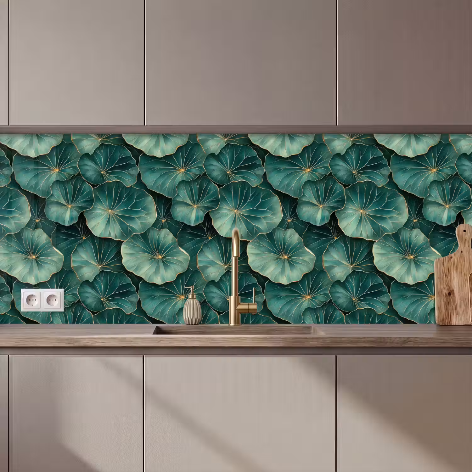 Patroon - Bladeren - Groen keuken achterwand 2 middel 871 zz_3dshopping