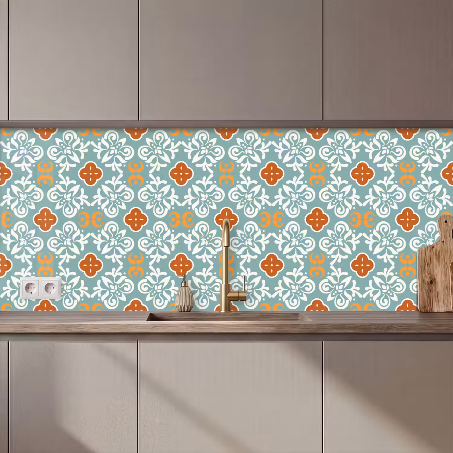 Patronen - Bloemen - Abstract keuken achterwand 2 middel 871 zz_3dshopping